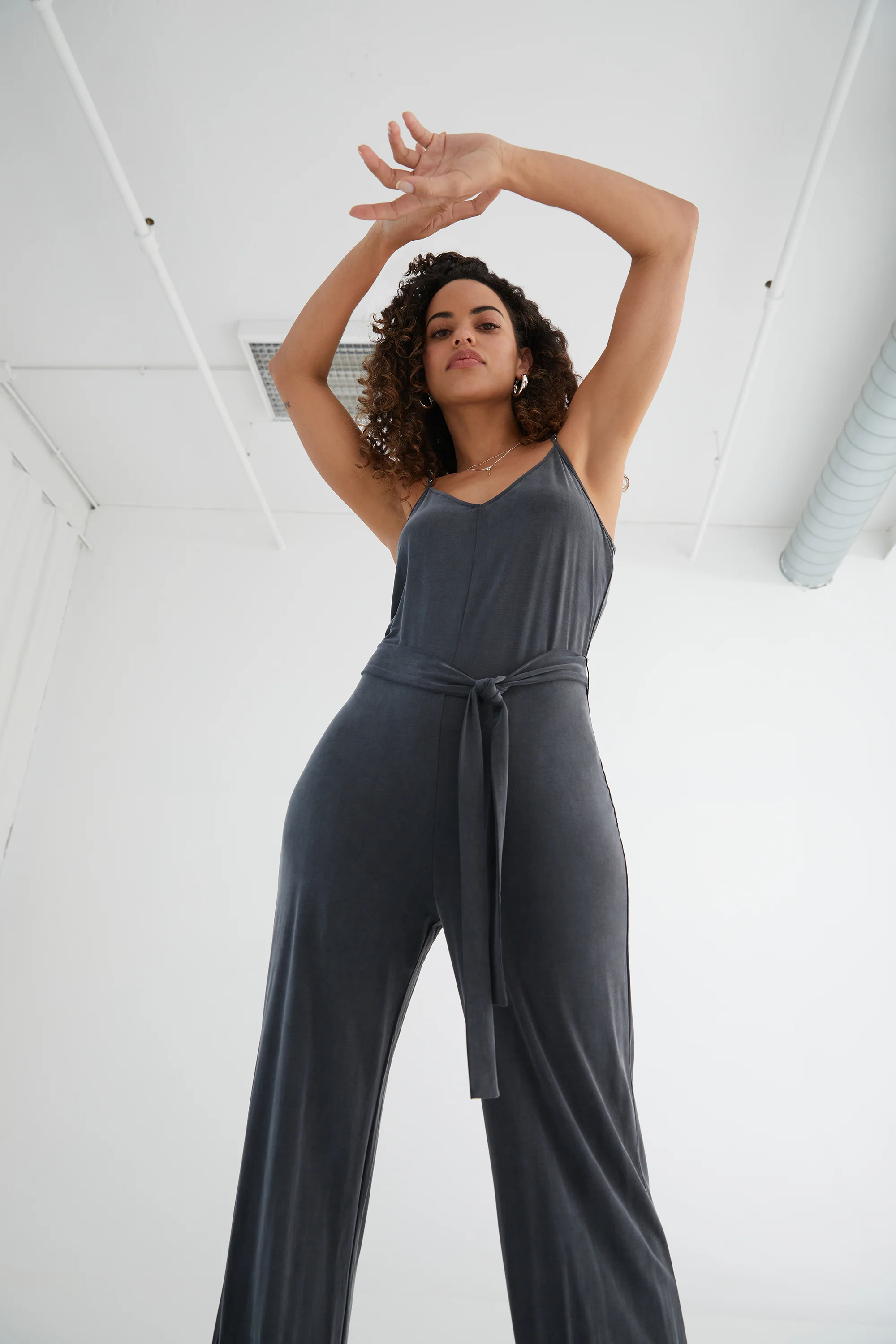 The Airy Jumpsuit: Tank - Flow Cupro - Ink - Image 4