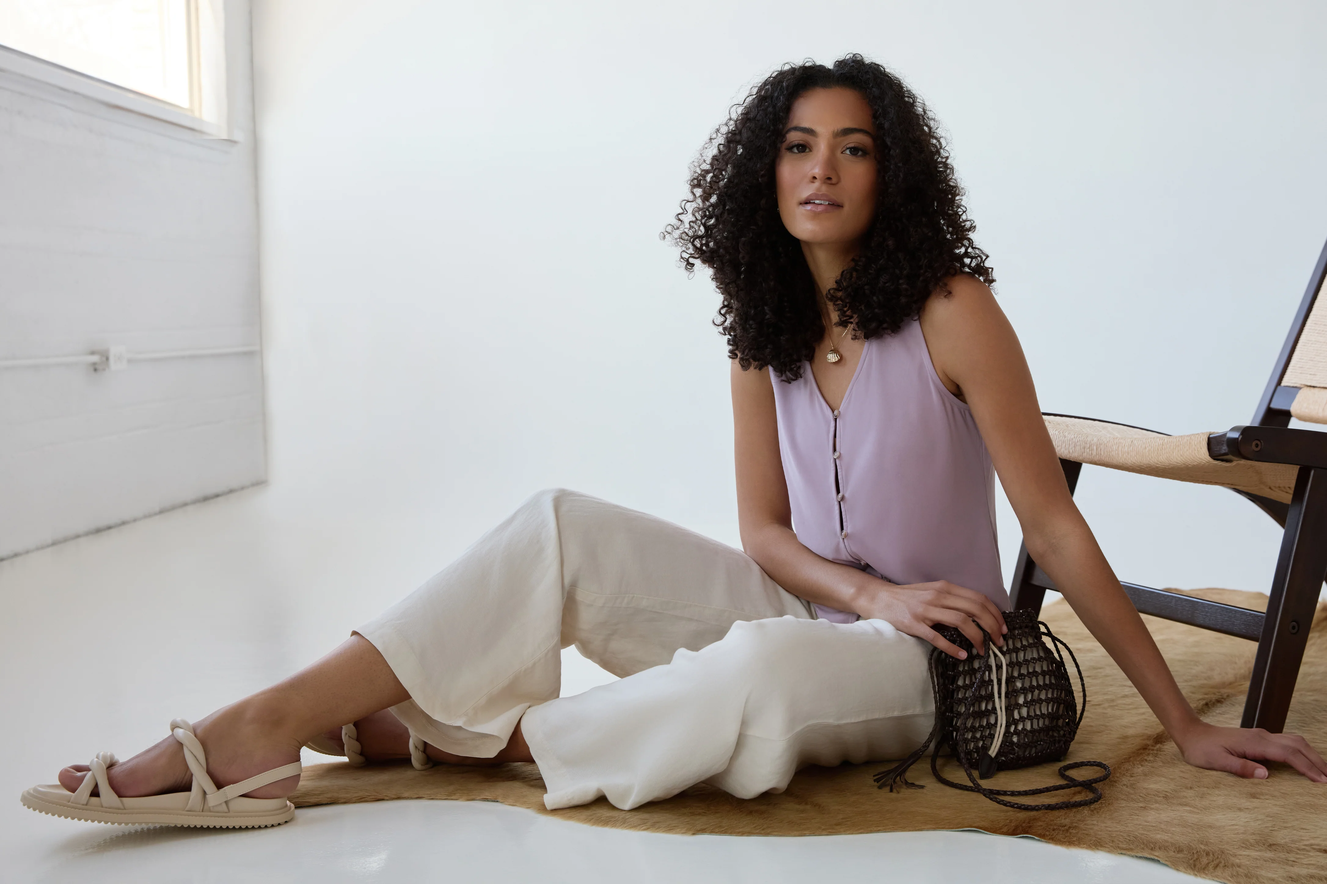 The Button Front Tank - Flow Cupro - Dusty Mauve - Image 5
