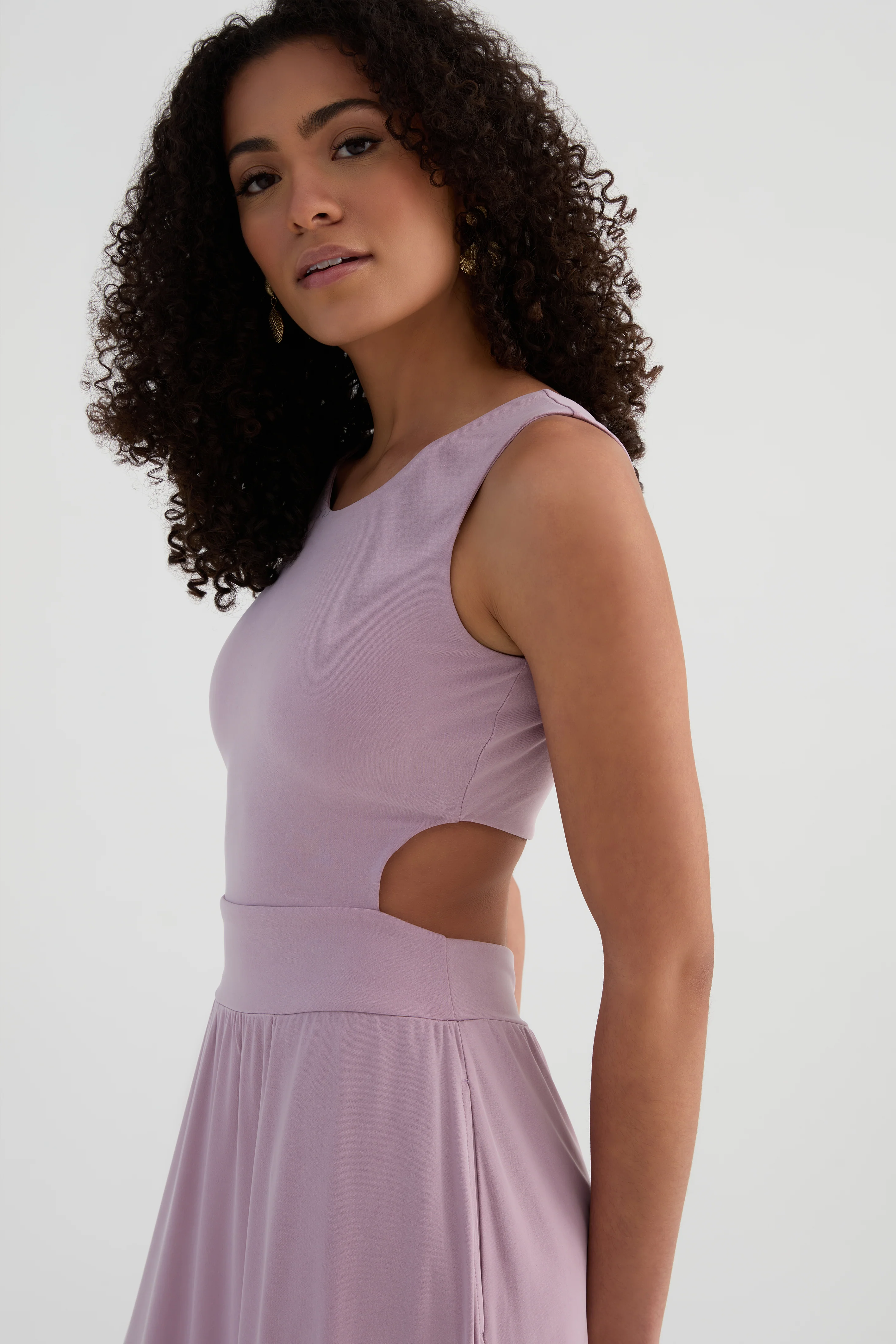 The Cut Away Dress - Flow Cupro - Dusty Mauve - Image 3