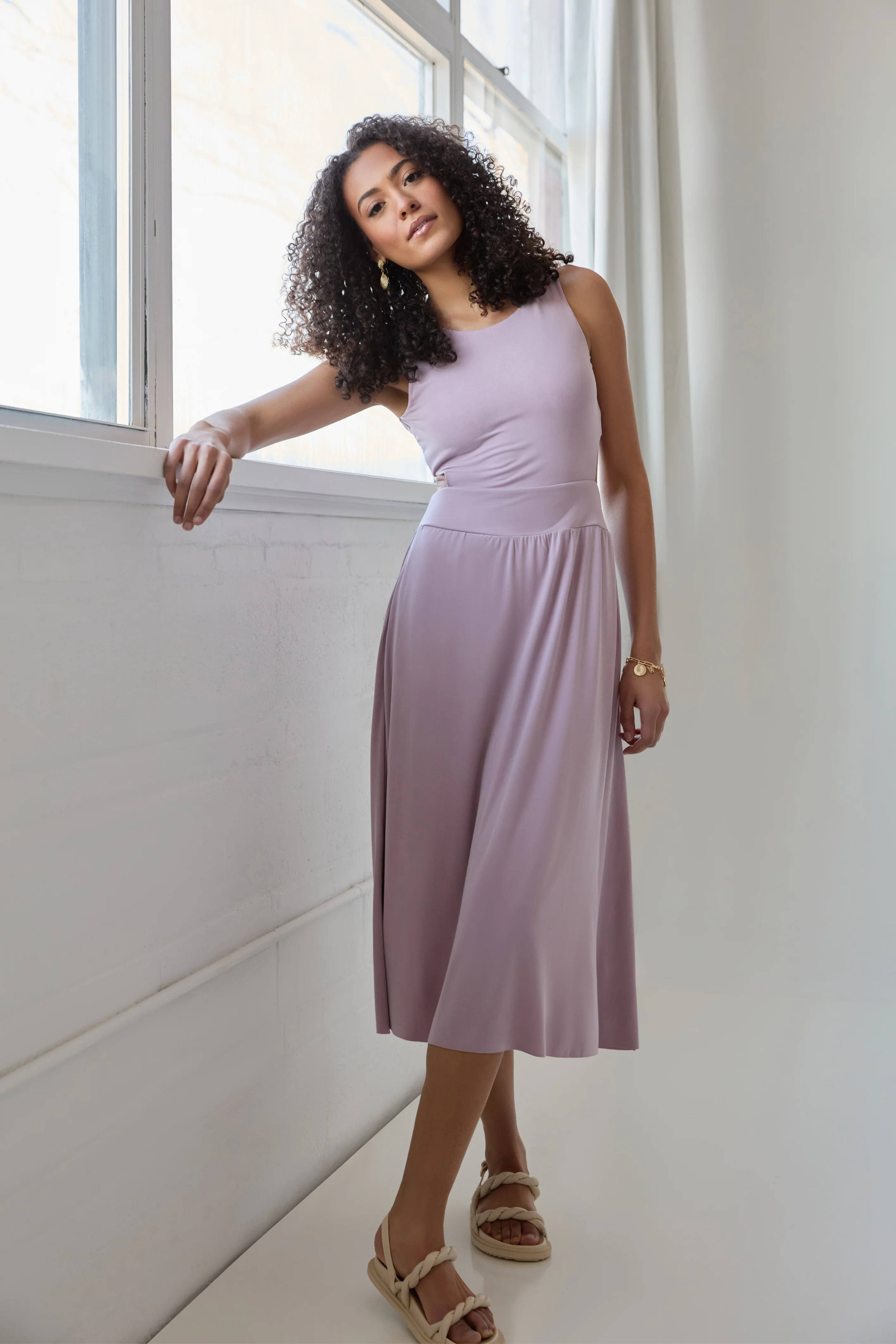 The Cut Away Dress - Flow Cupro - Dusty Mauve - Image 5