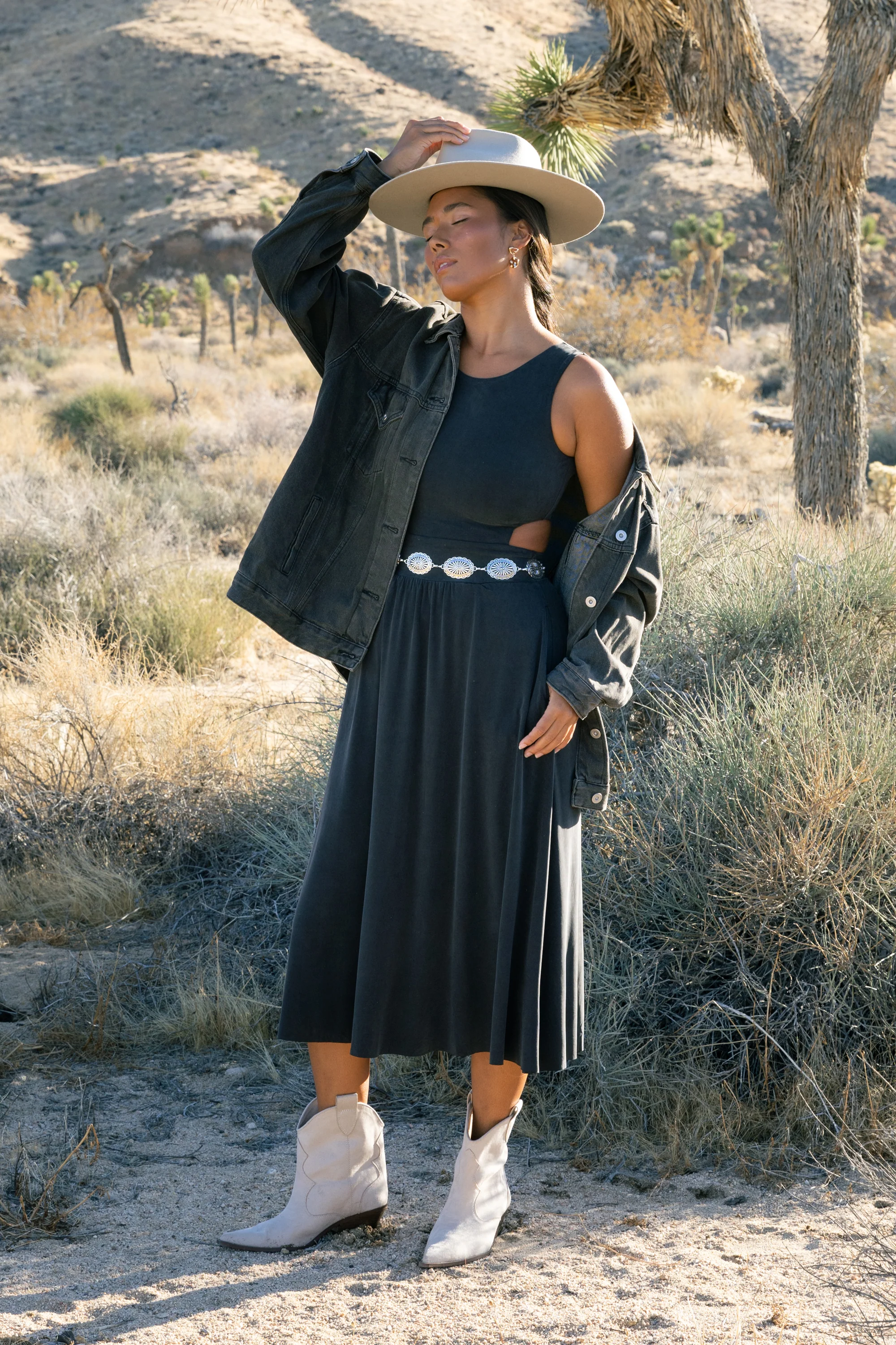 The Cut Away Dress - Flow Cupro - Ink - Image 7