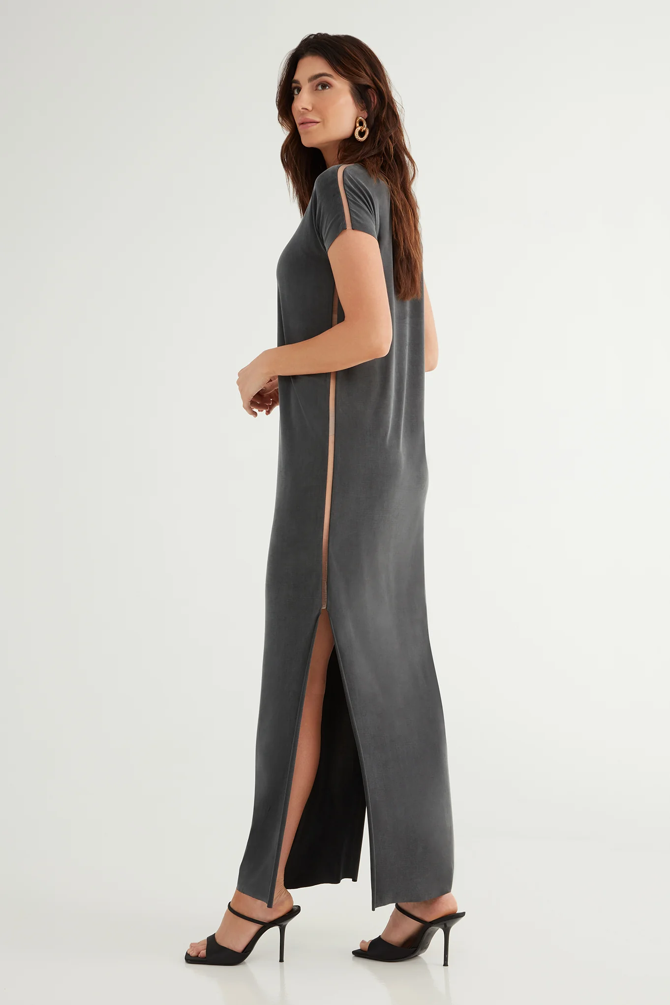 The Infinity Tee: Maxi Dress - Flow Cupro - Ink - Image 3