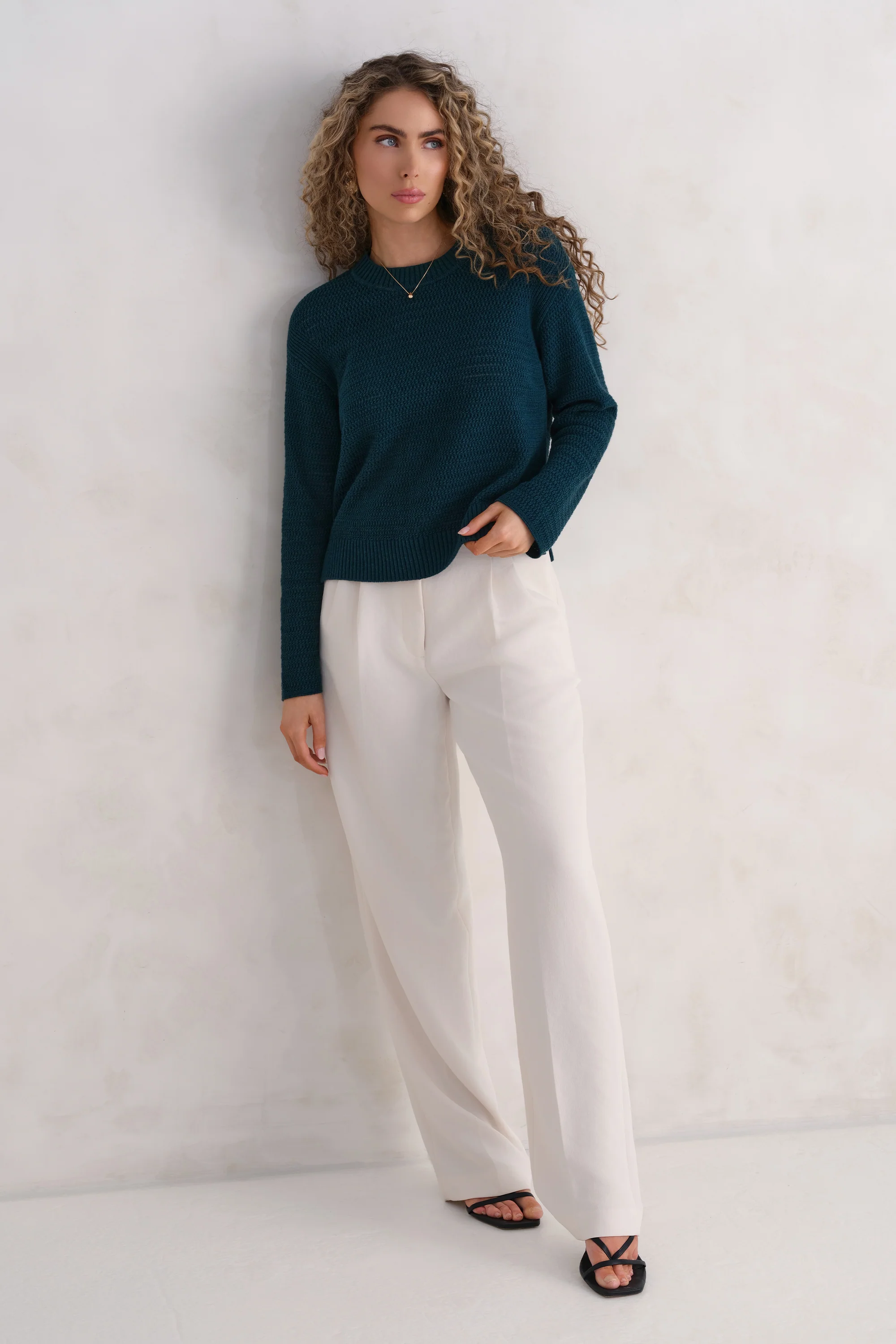 The Open Knit Long Sleeve - Dark Moss - Image 2