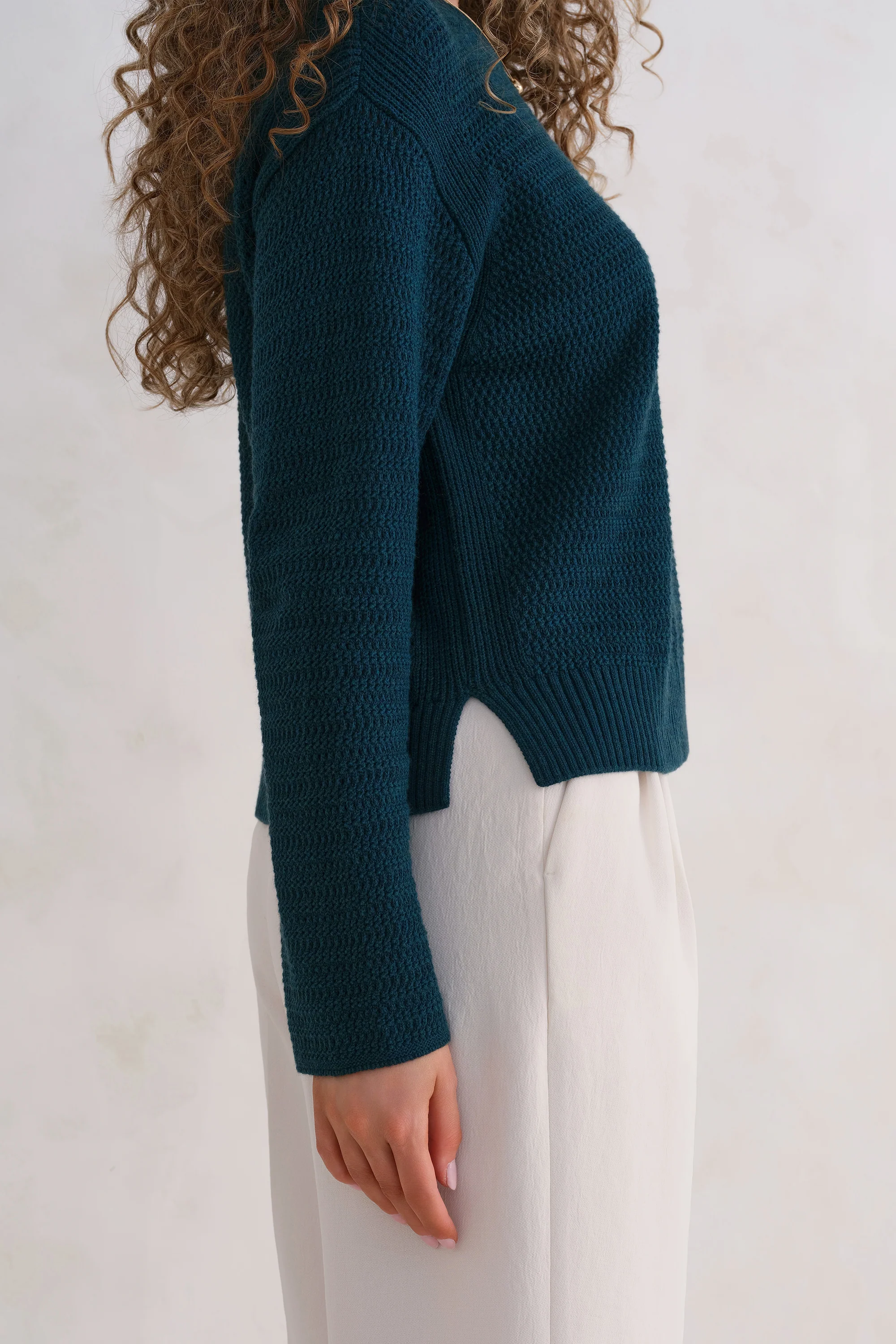 The Open Knit Long Sleeve - Dark Moss - Image 4