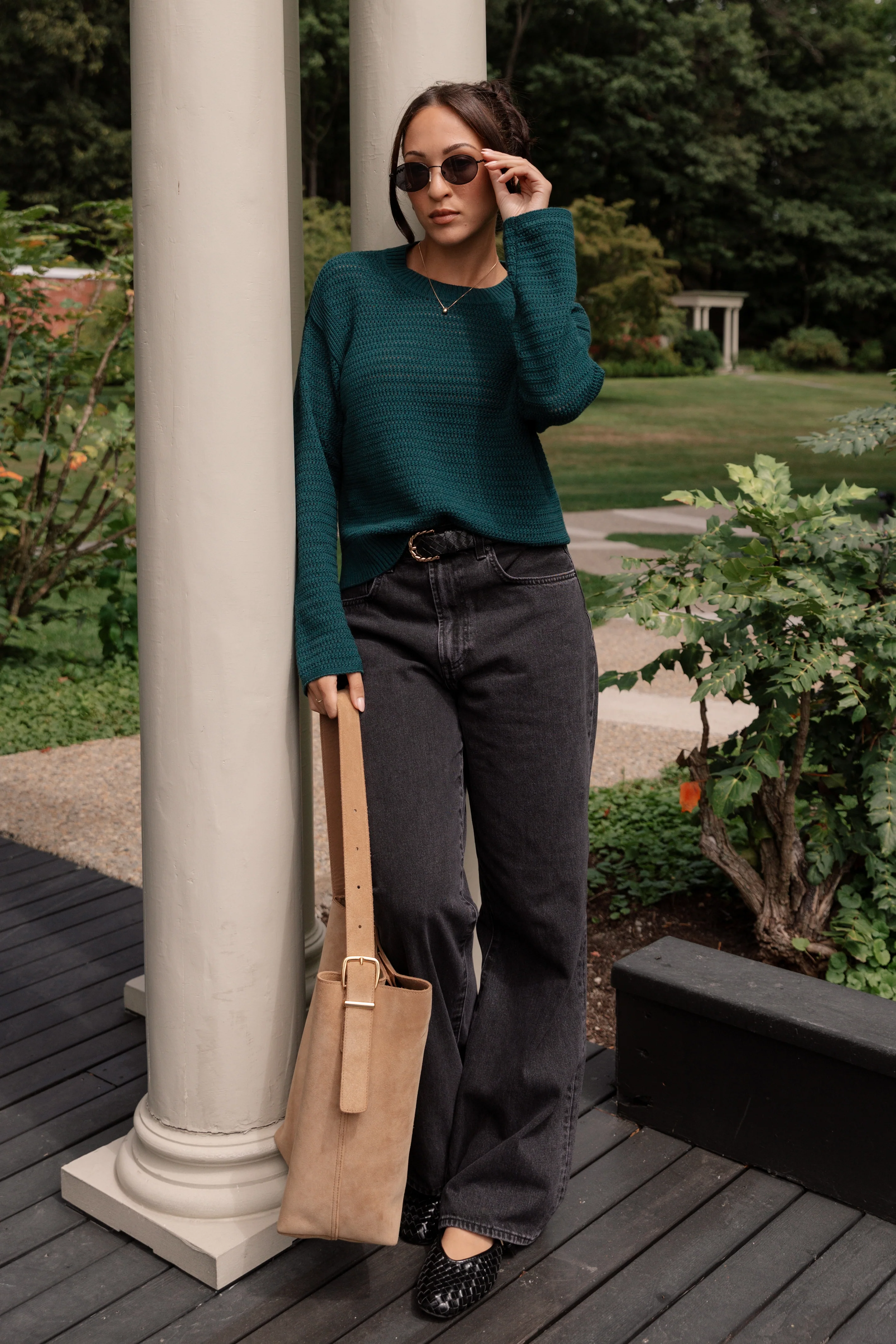 The Open Knit Long Sleeve - Dark Moss - Image 6