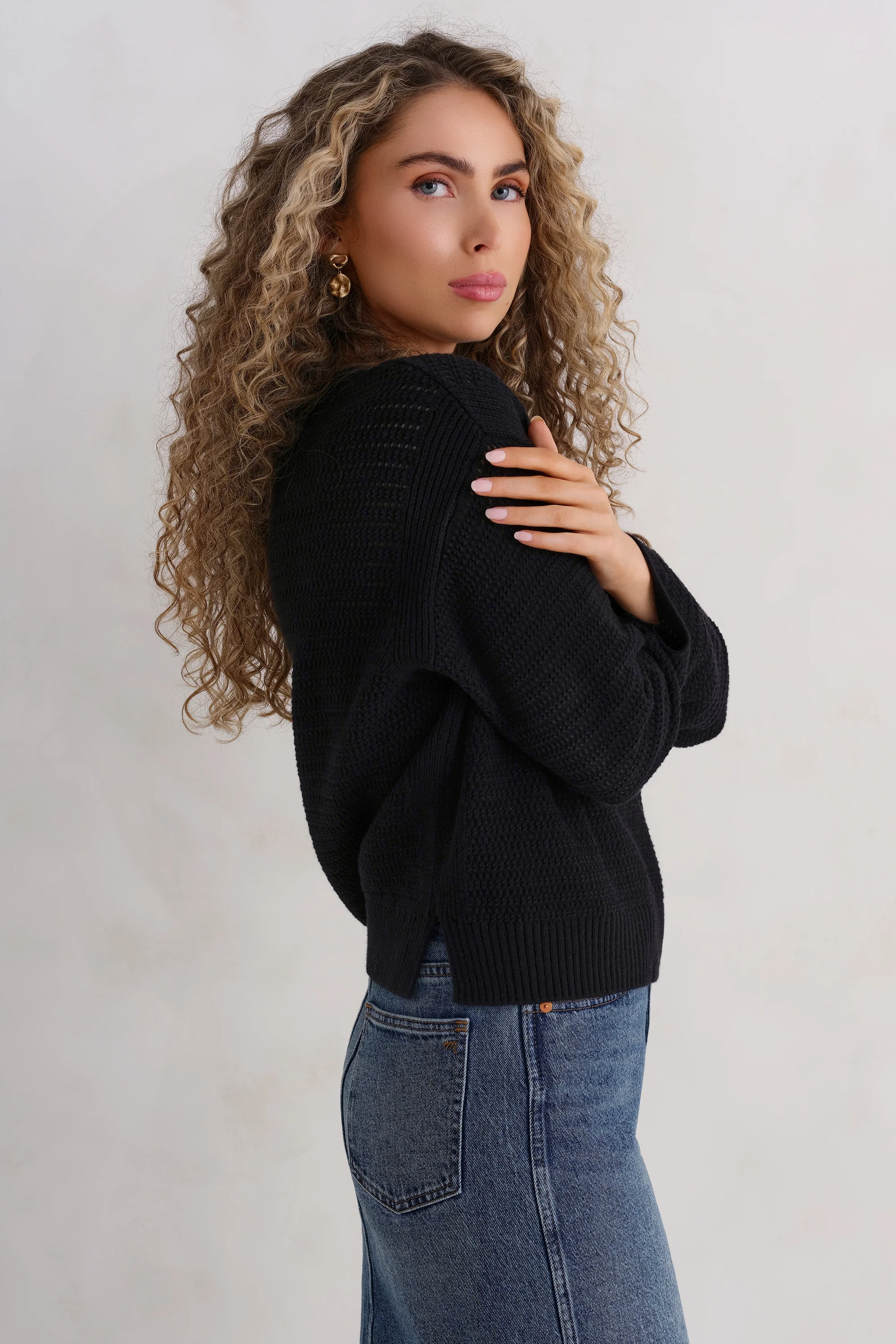 The Open Knit Long Sleeve - Ink - Image 4
