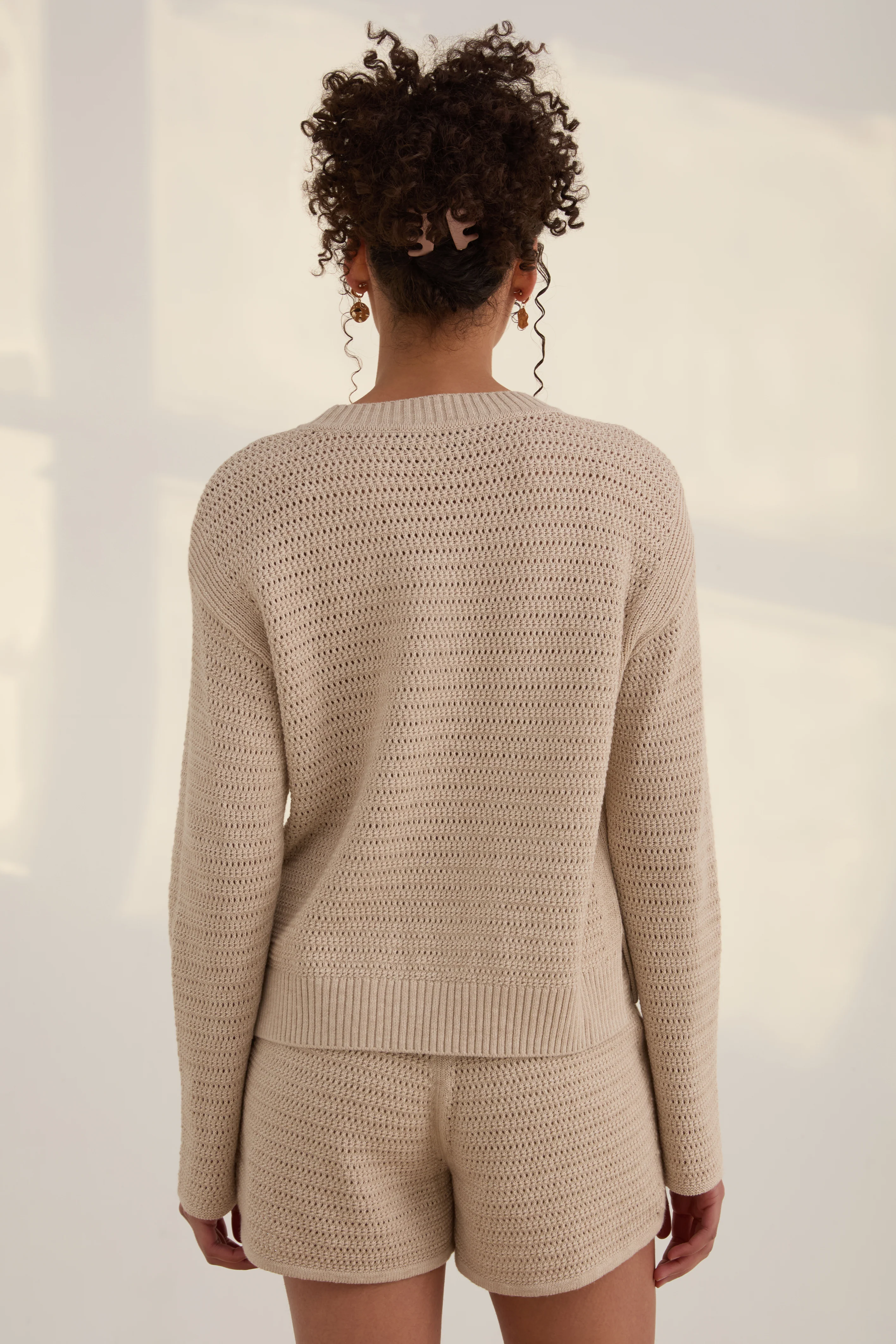 The Open Knit Long Sleeve - Sand - Image 4