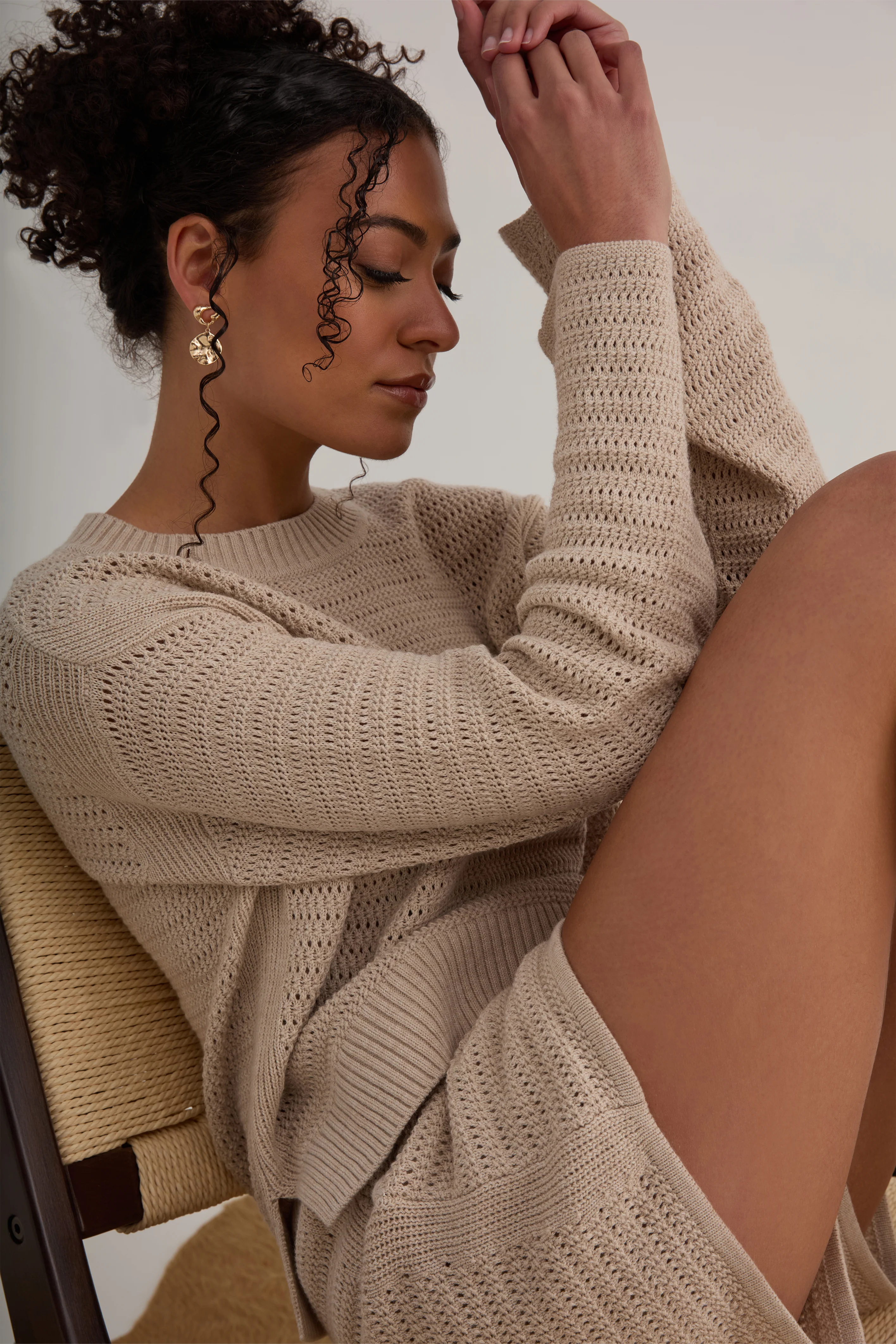 The Open Knit Long Sleeve - Sand - Image 5
