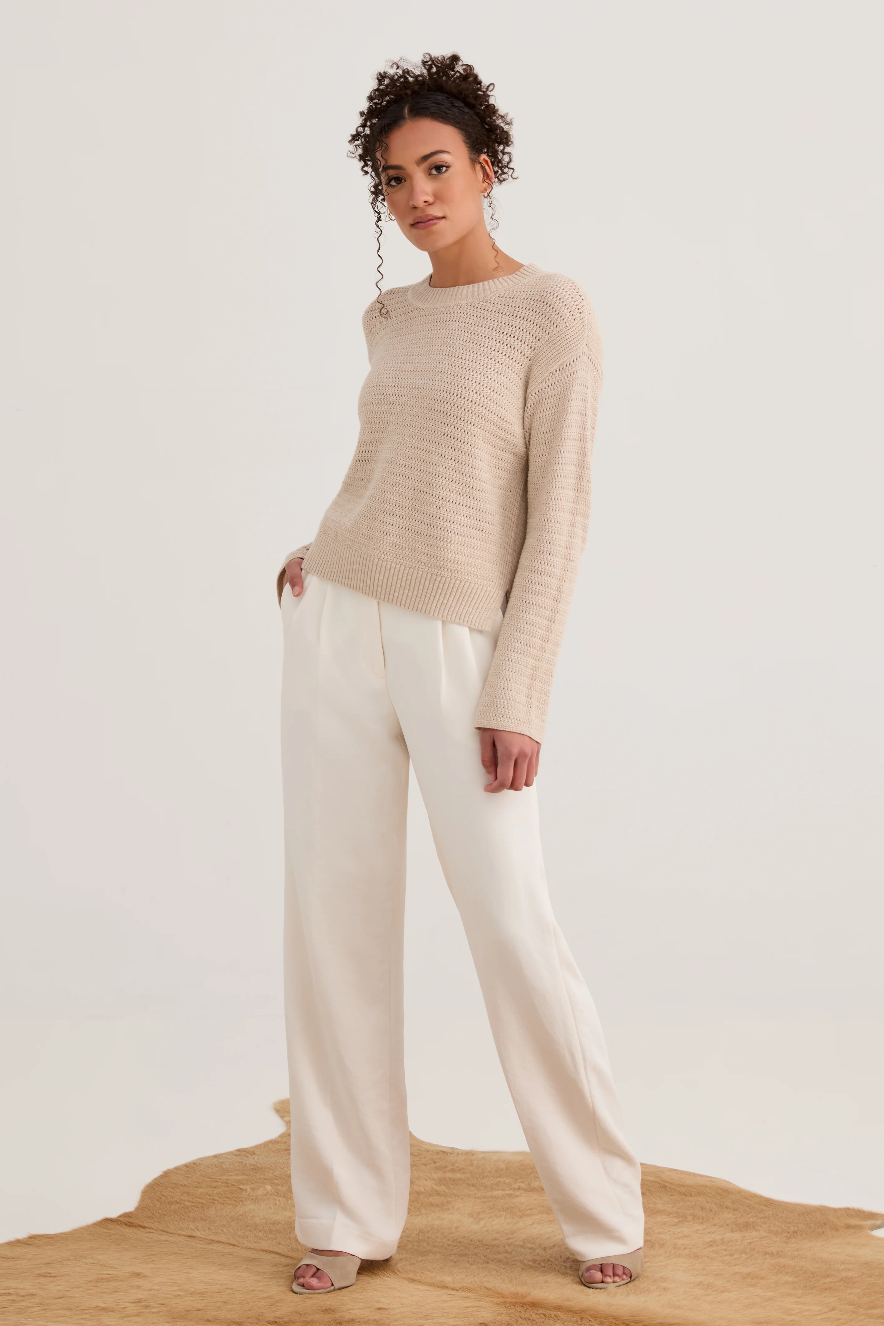 The Open Knit Long Sleeve - Sand - Image 6