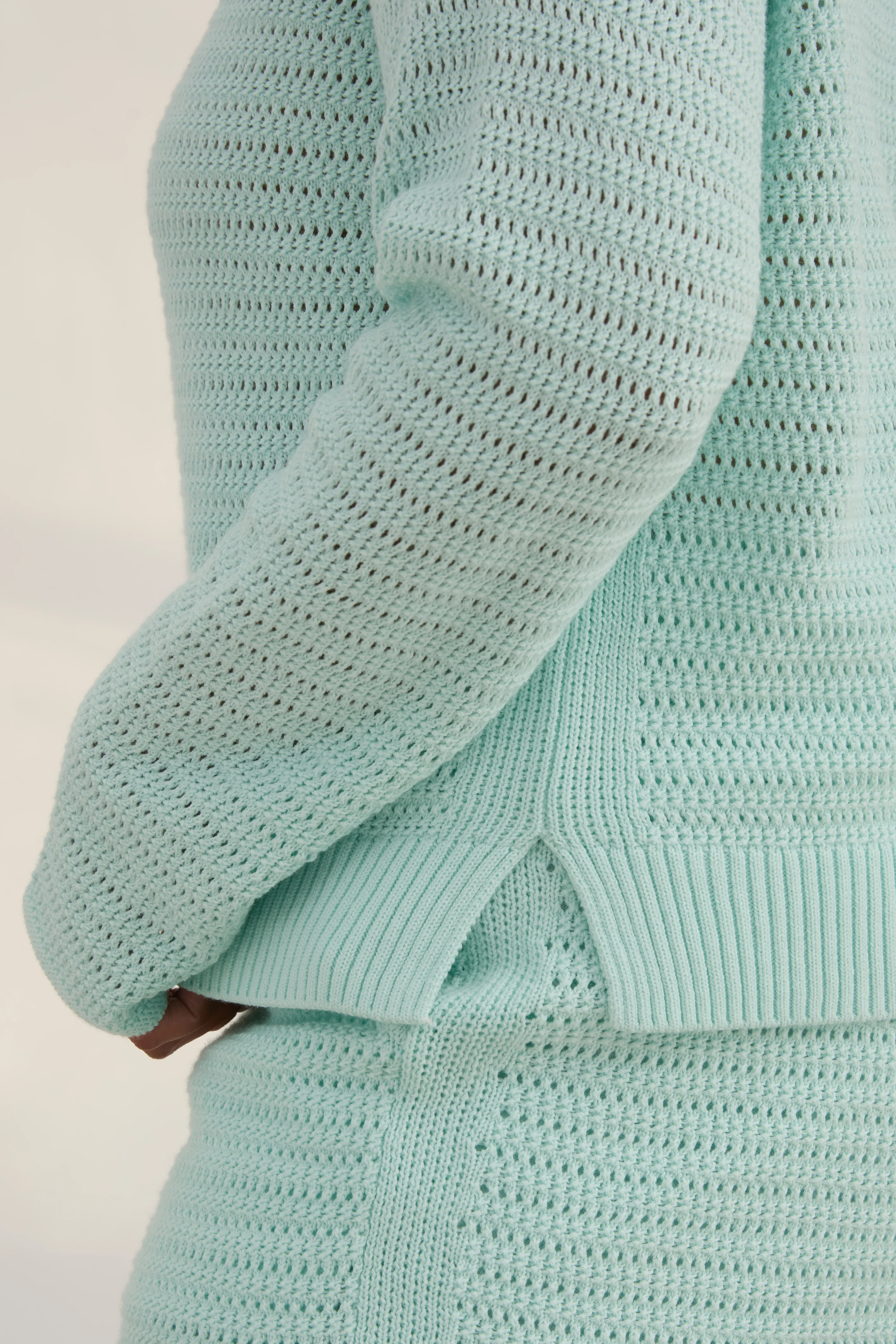 The Open Knit Long Sleeve - Seaglass - Image 3