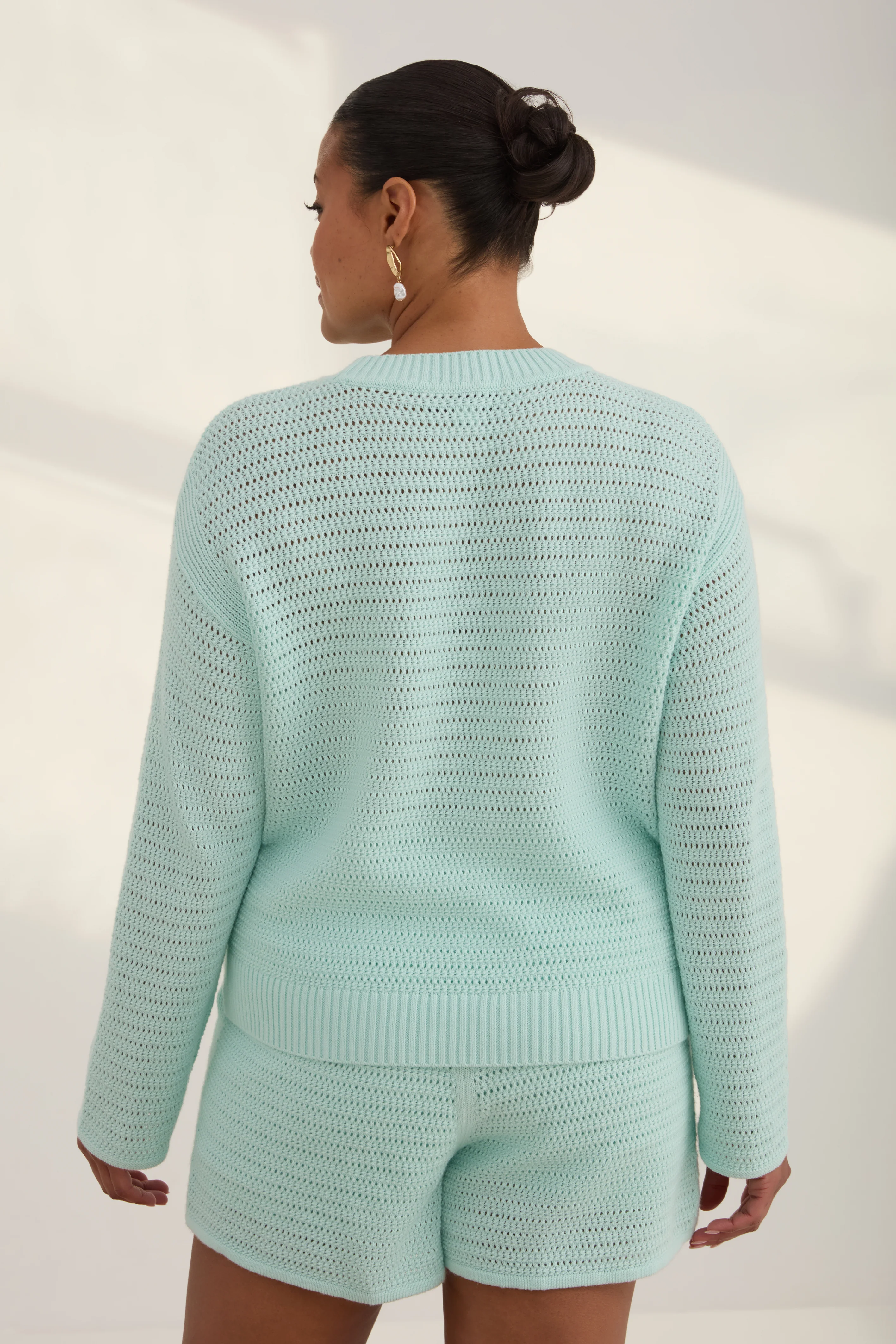 The Open Knit Long Sleeve - Seaglass - Image 4