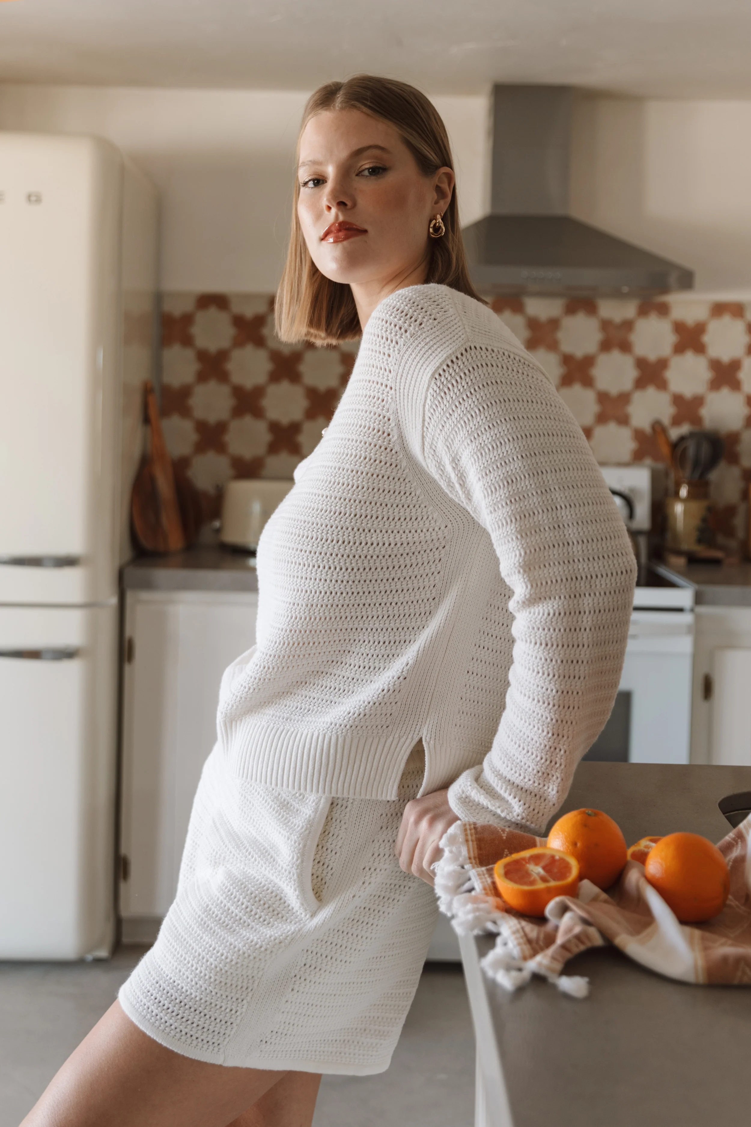 The Open Knit Short - Salt - Image 7