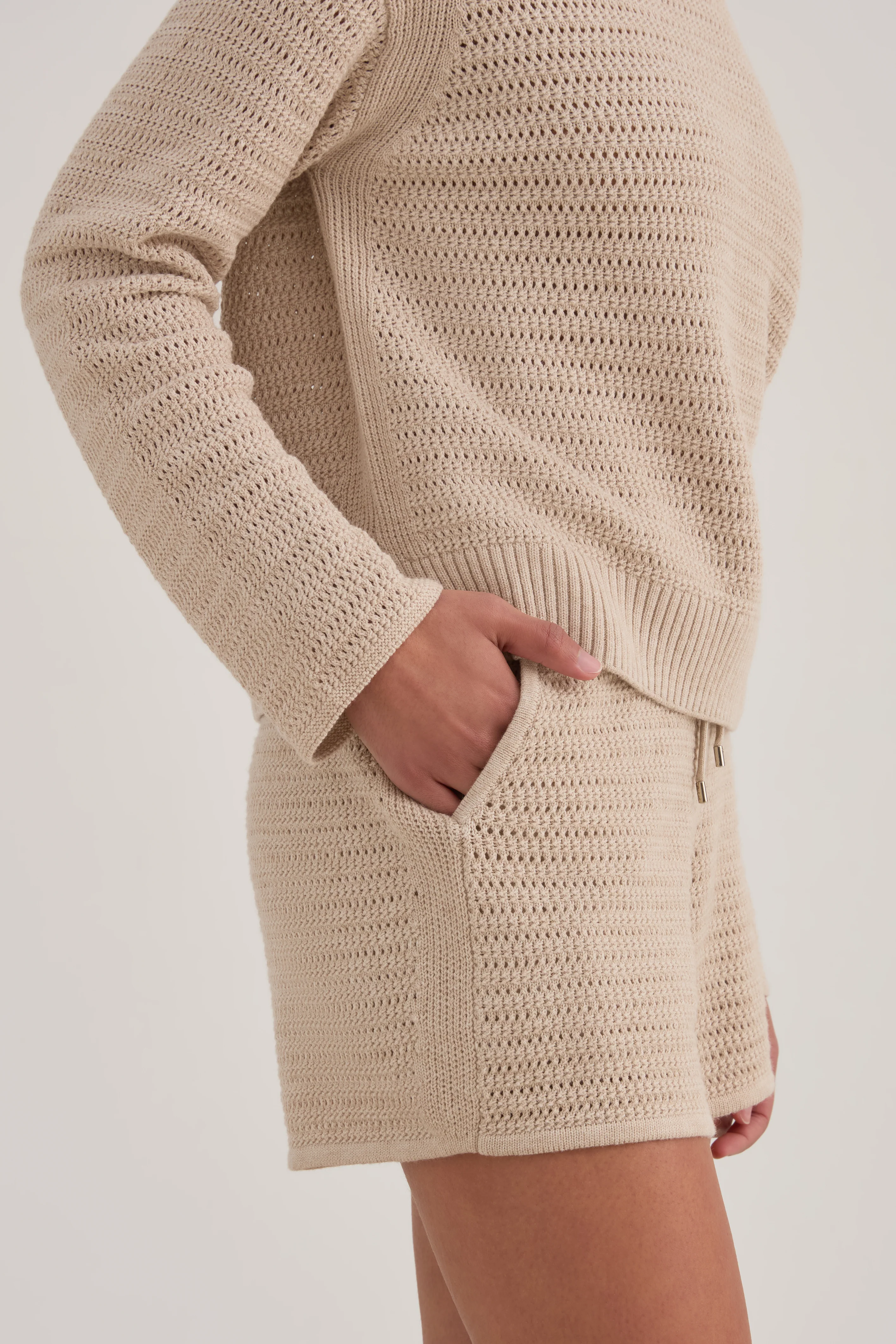The Open Knit Short - Sand - Image 3