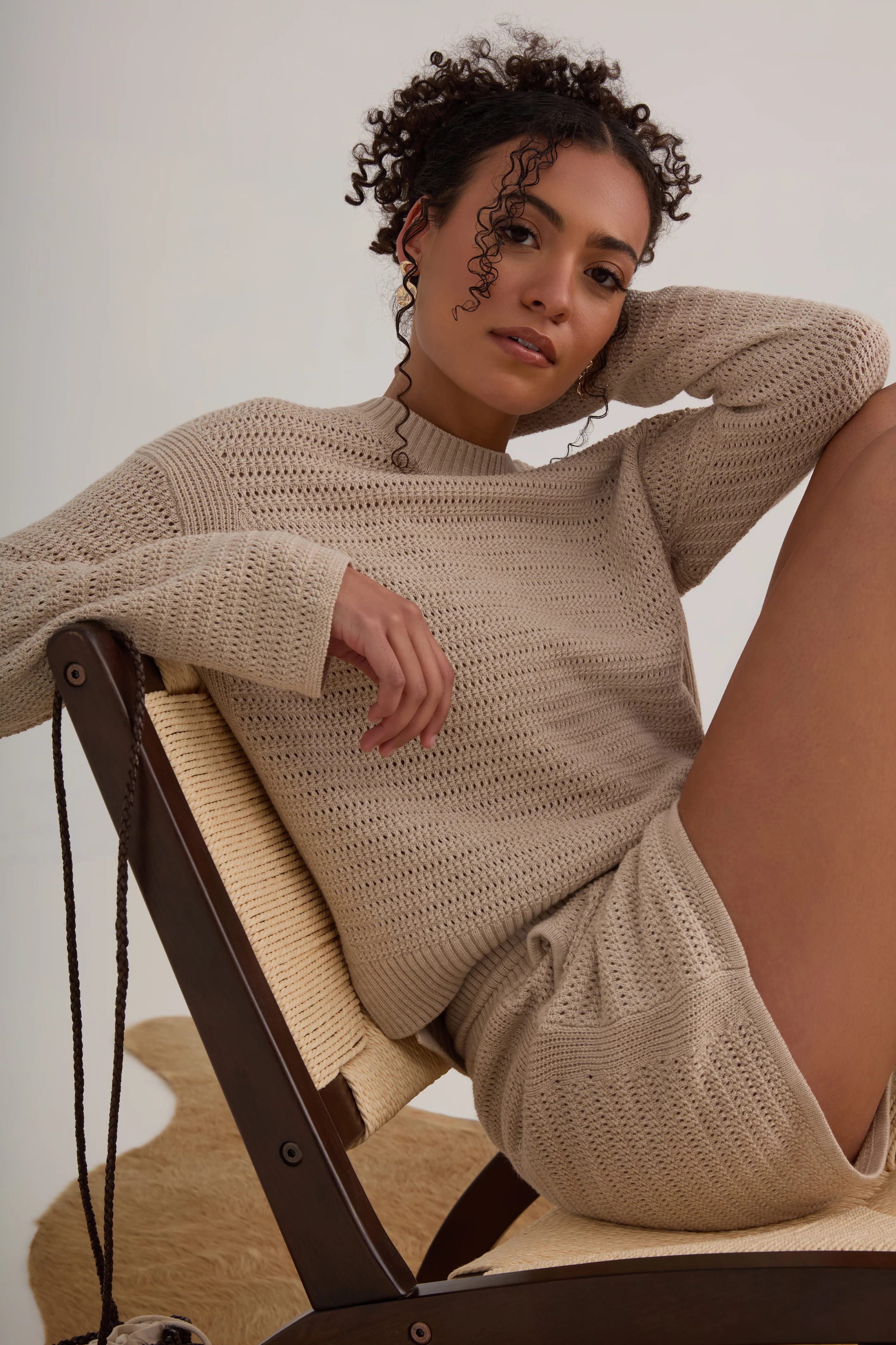 The Open Knit Short - Sand - Image 5