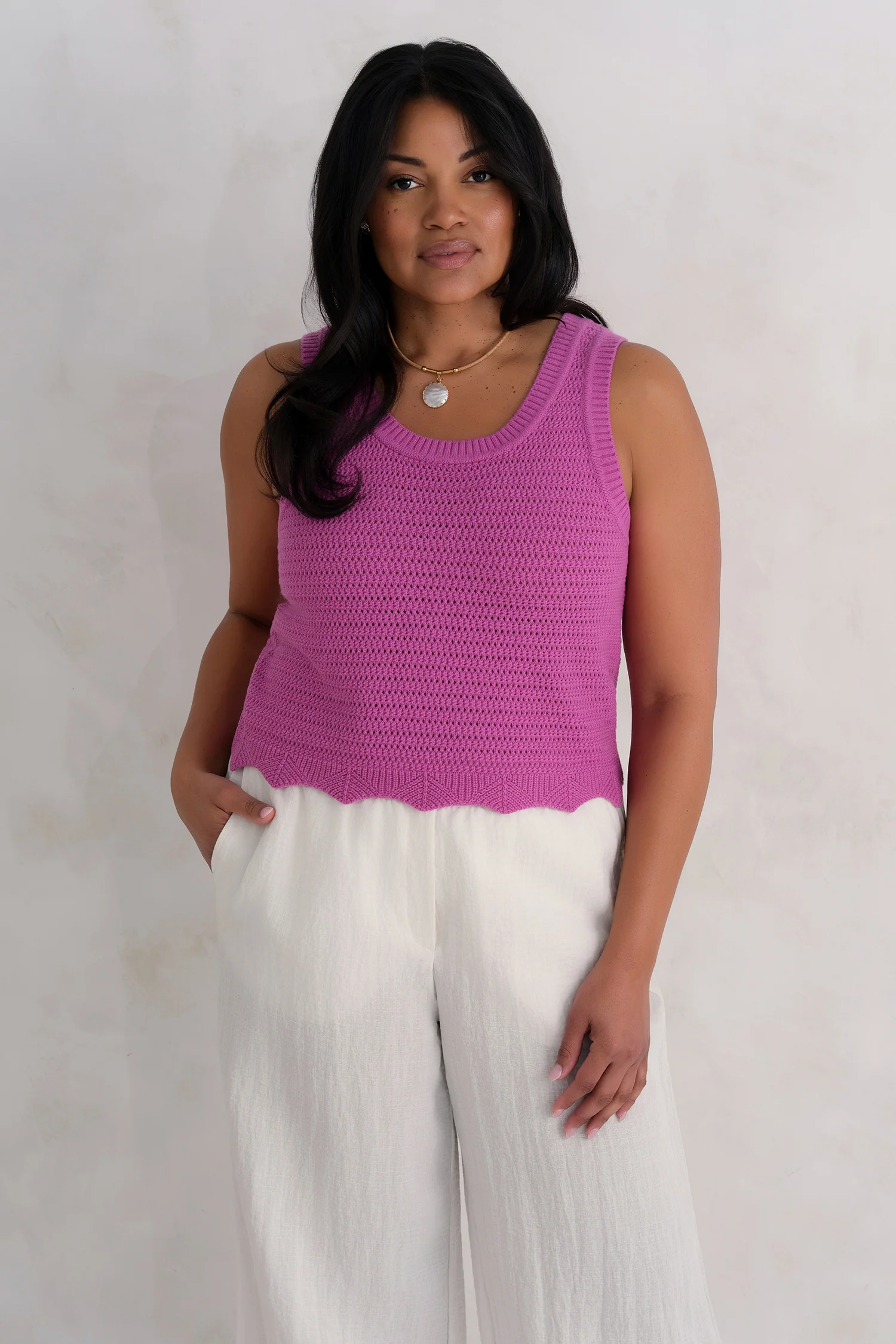 The Open Knit Tank - Electric Flora - Image 2