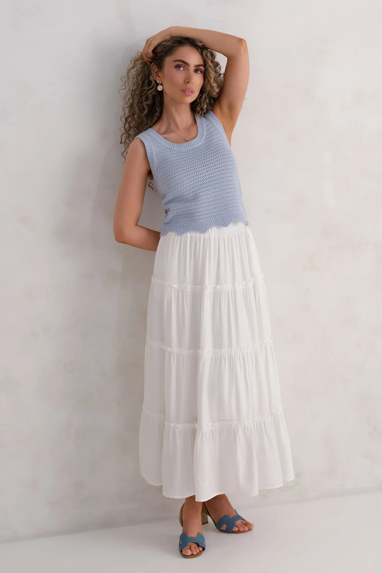 The Open Knit Tank - Hydrangea Blue - Image 5