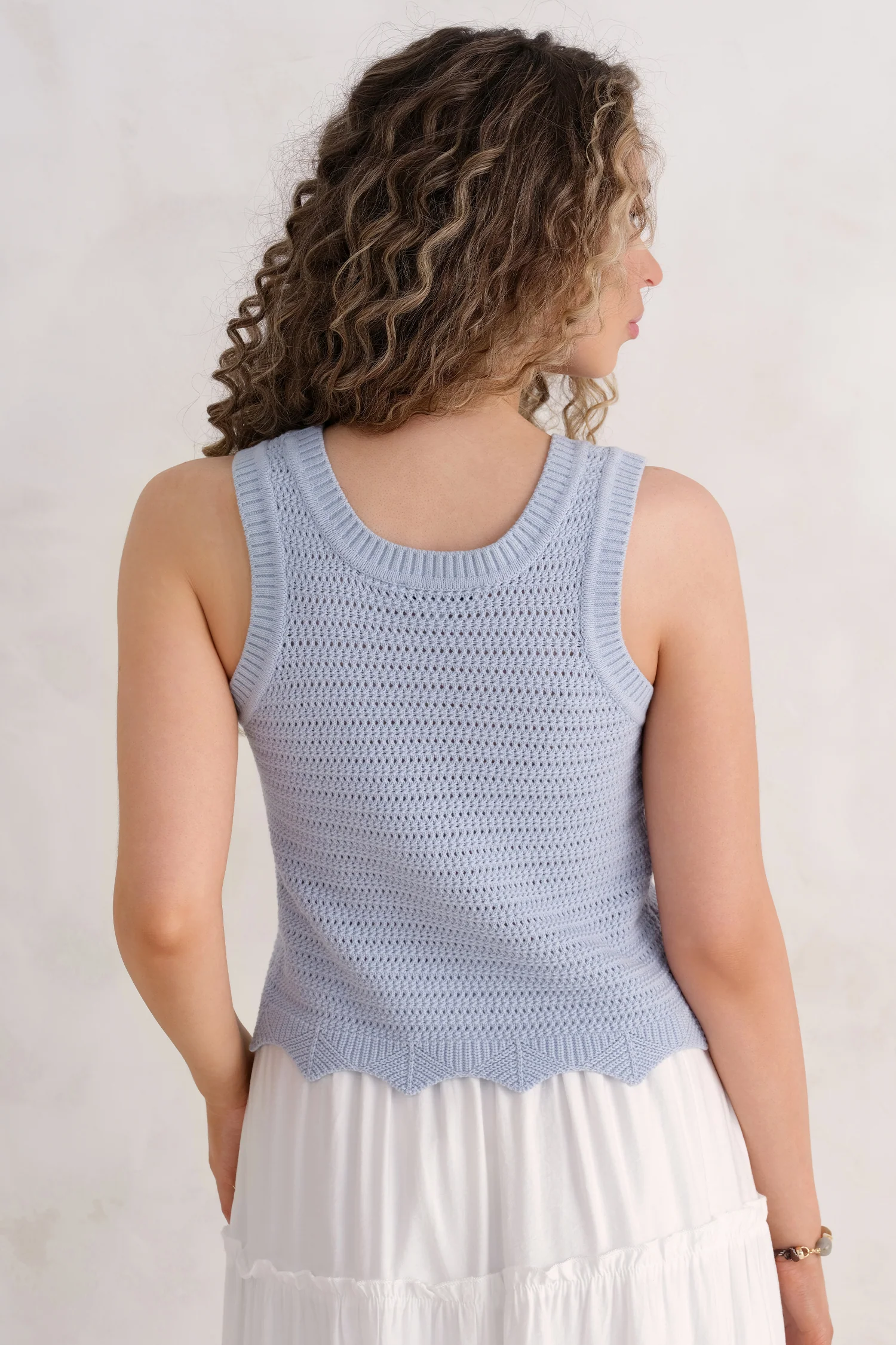 The Open Knit Tank - Hydrangea Blue - Image 7