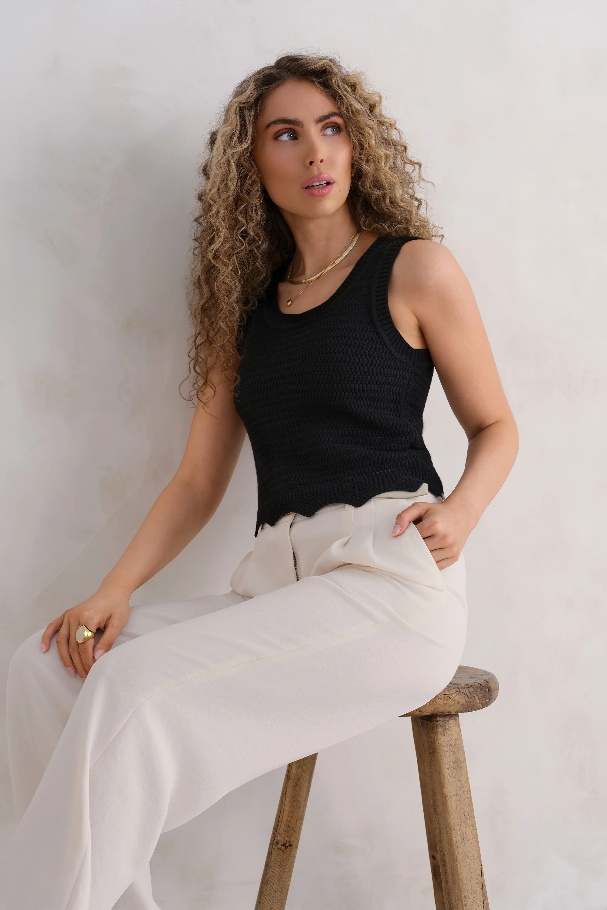 The Open Knit Tank - Ink - Image 5