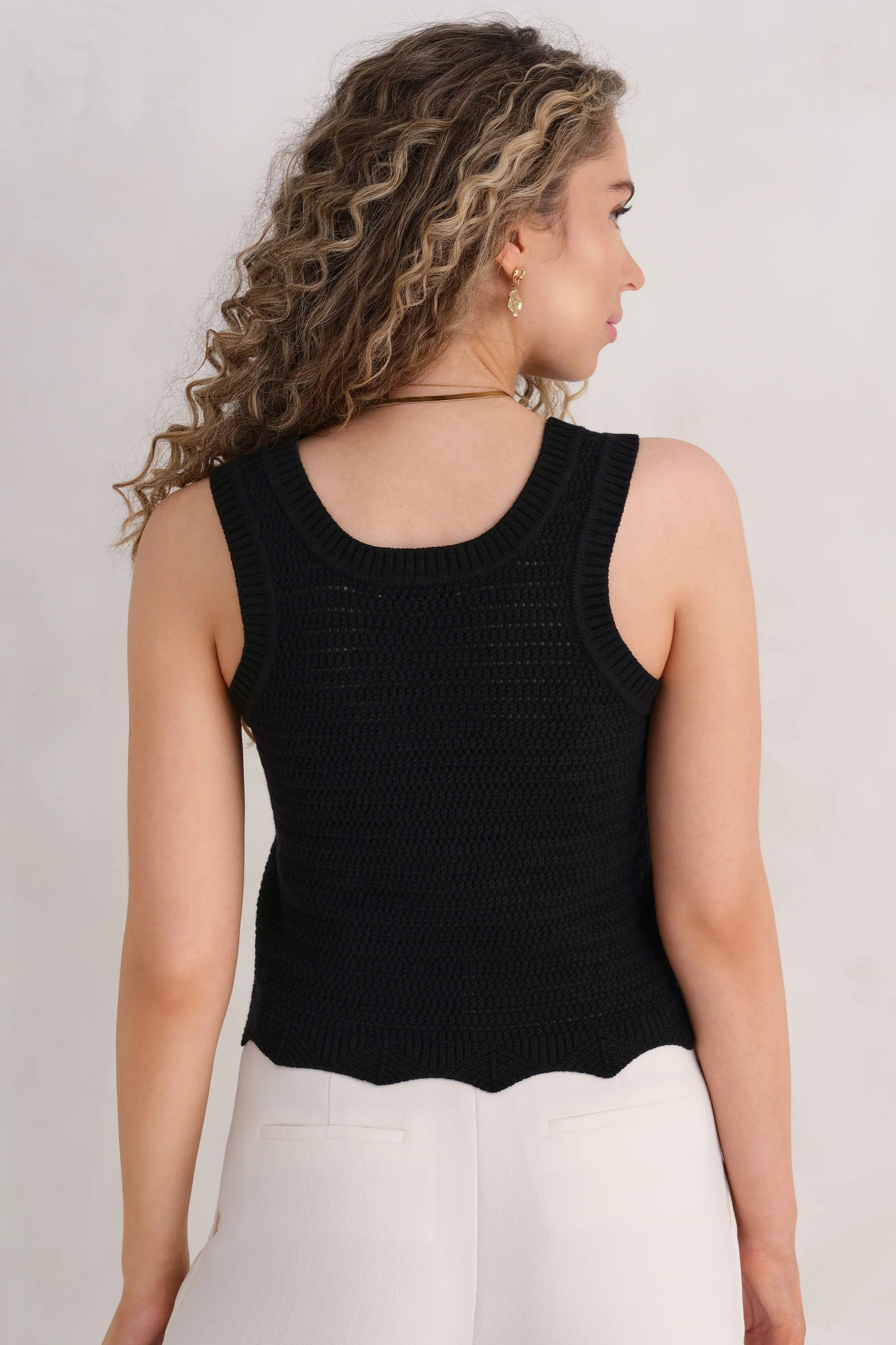 The Open Knit Tank - Ink - Image 6