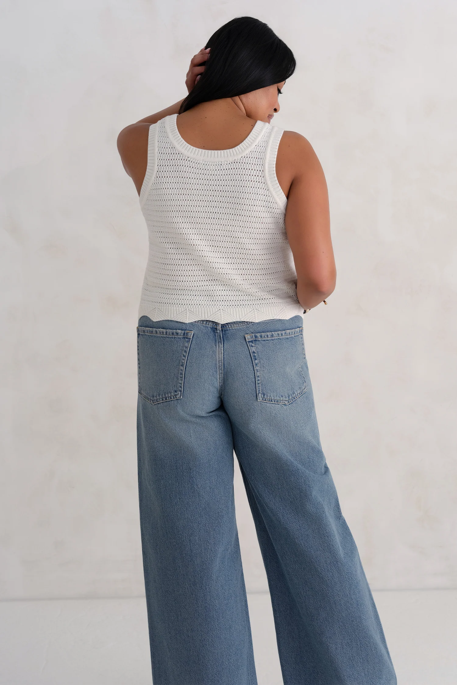 The Open Knit Tank - Salt - Image 3