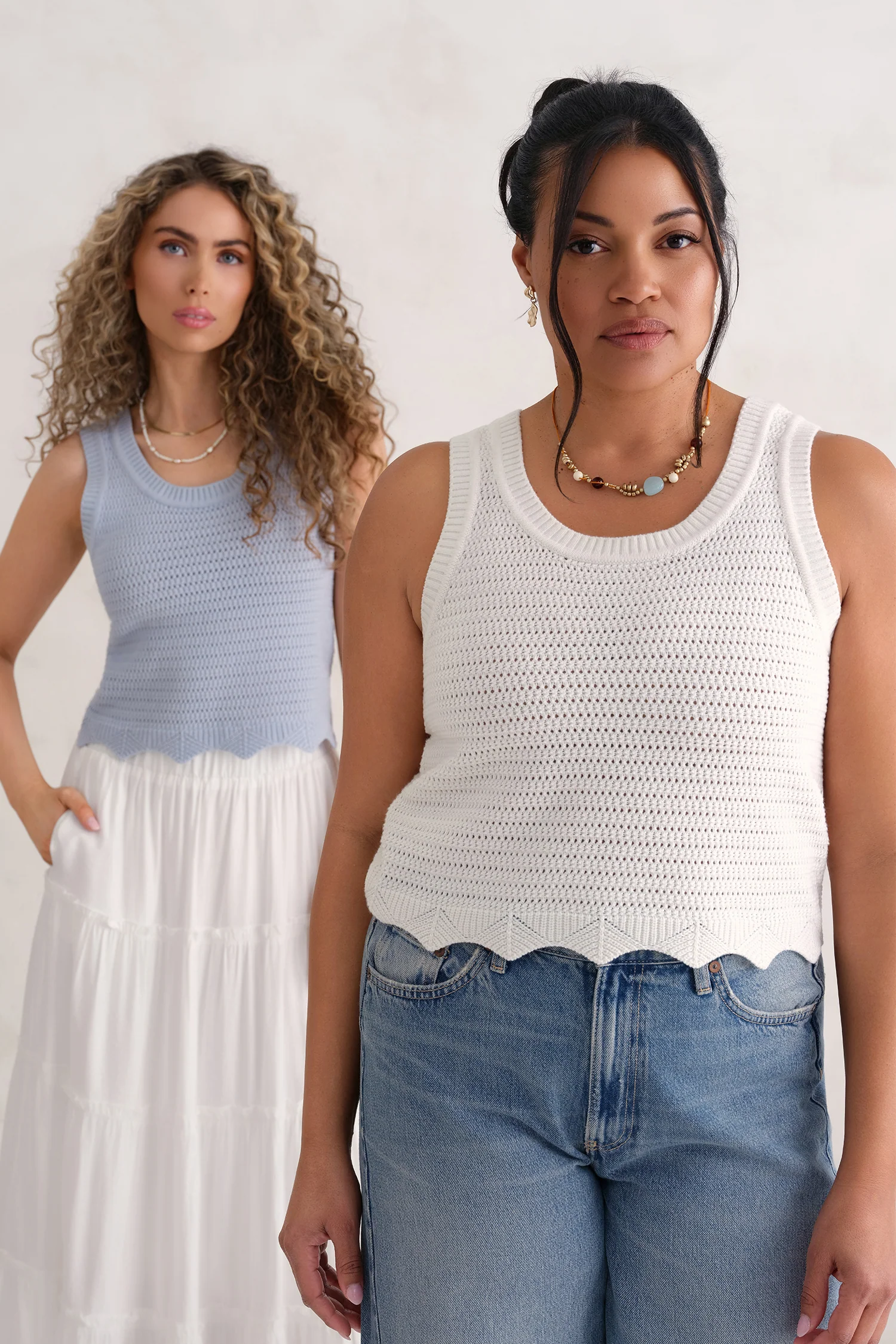 The Open Knit Tank - Salt - Image 7