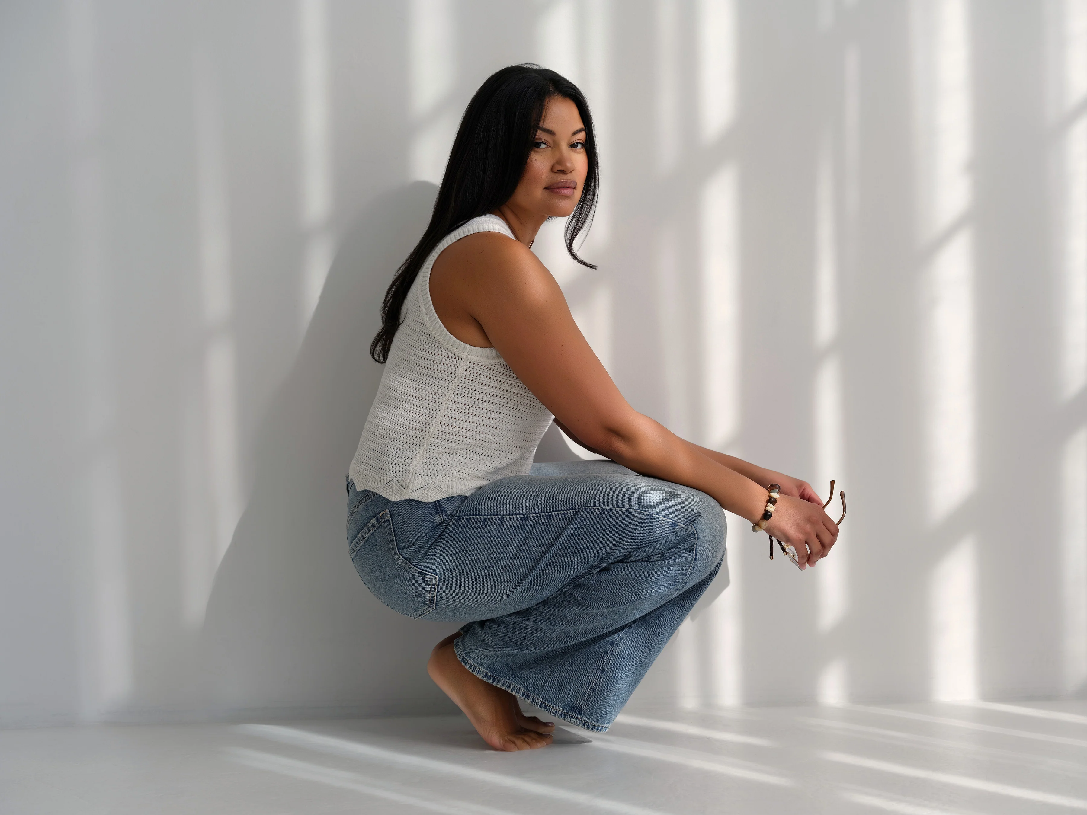 The Open Knit Tank - Salt - Image 8