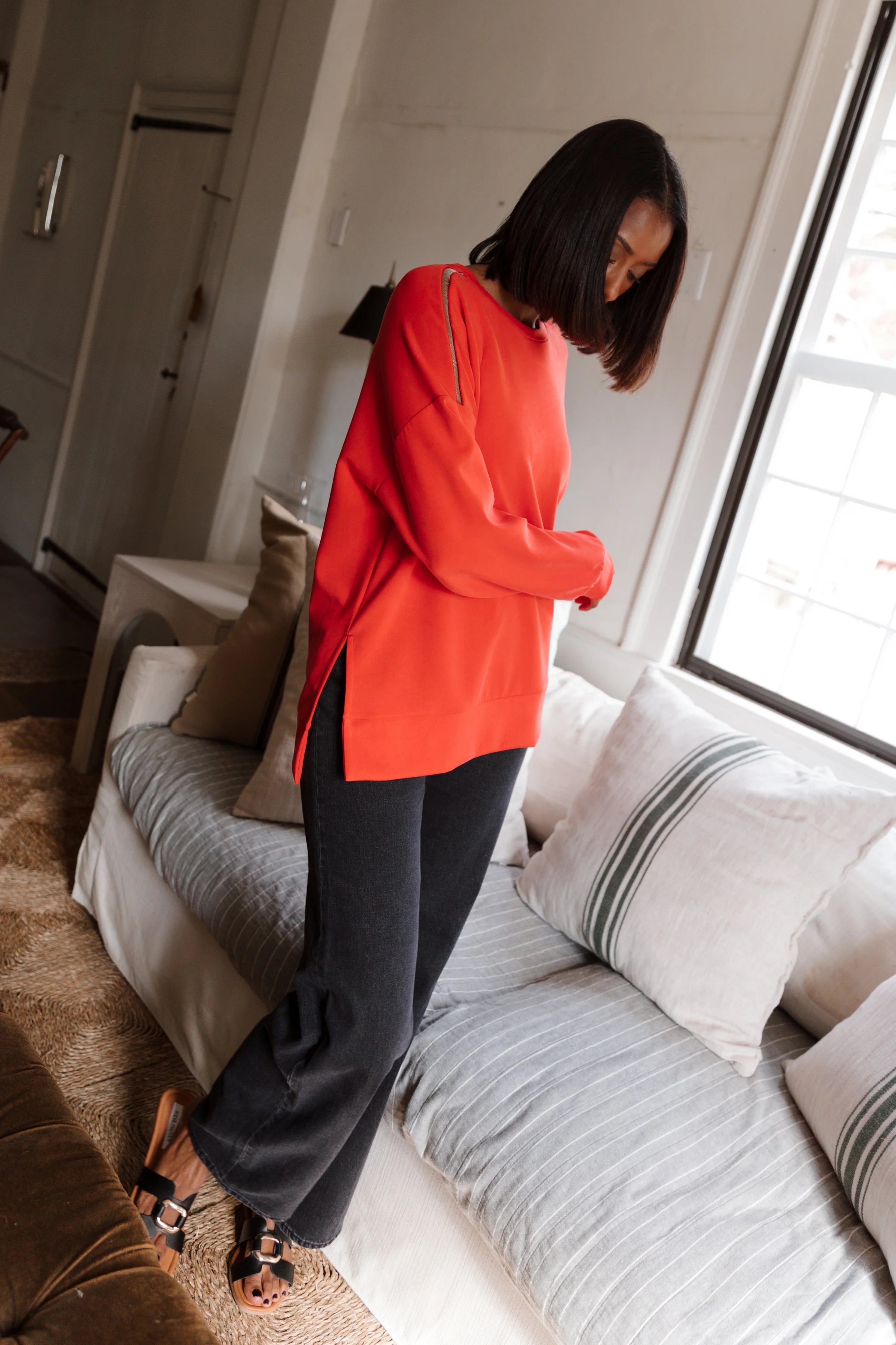 The Oversized Crew - Magic Double Knit - Cherry - Image 7