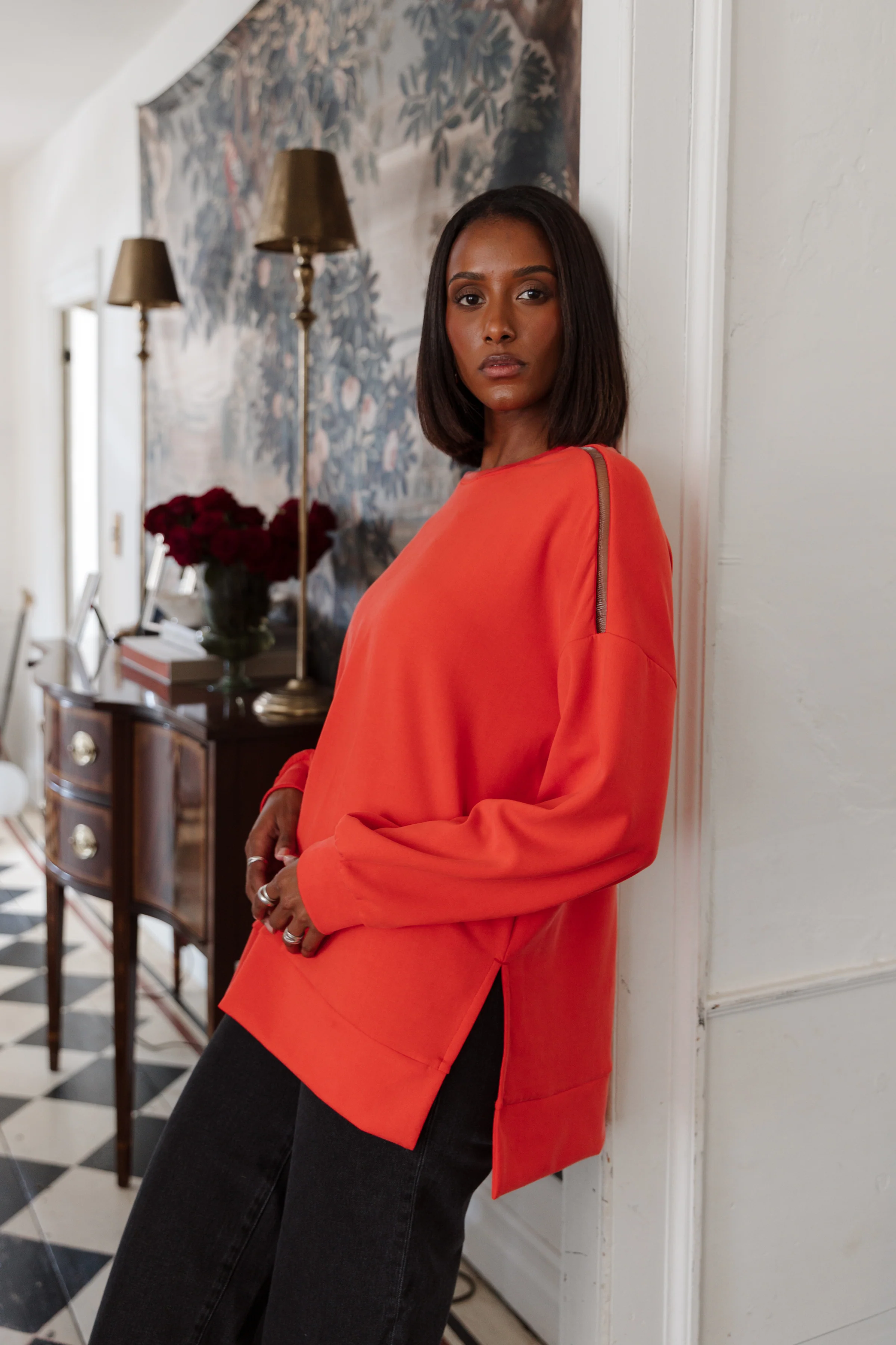 The Oversized Crew - Magic Double Knit - Cherry - Image 8