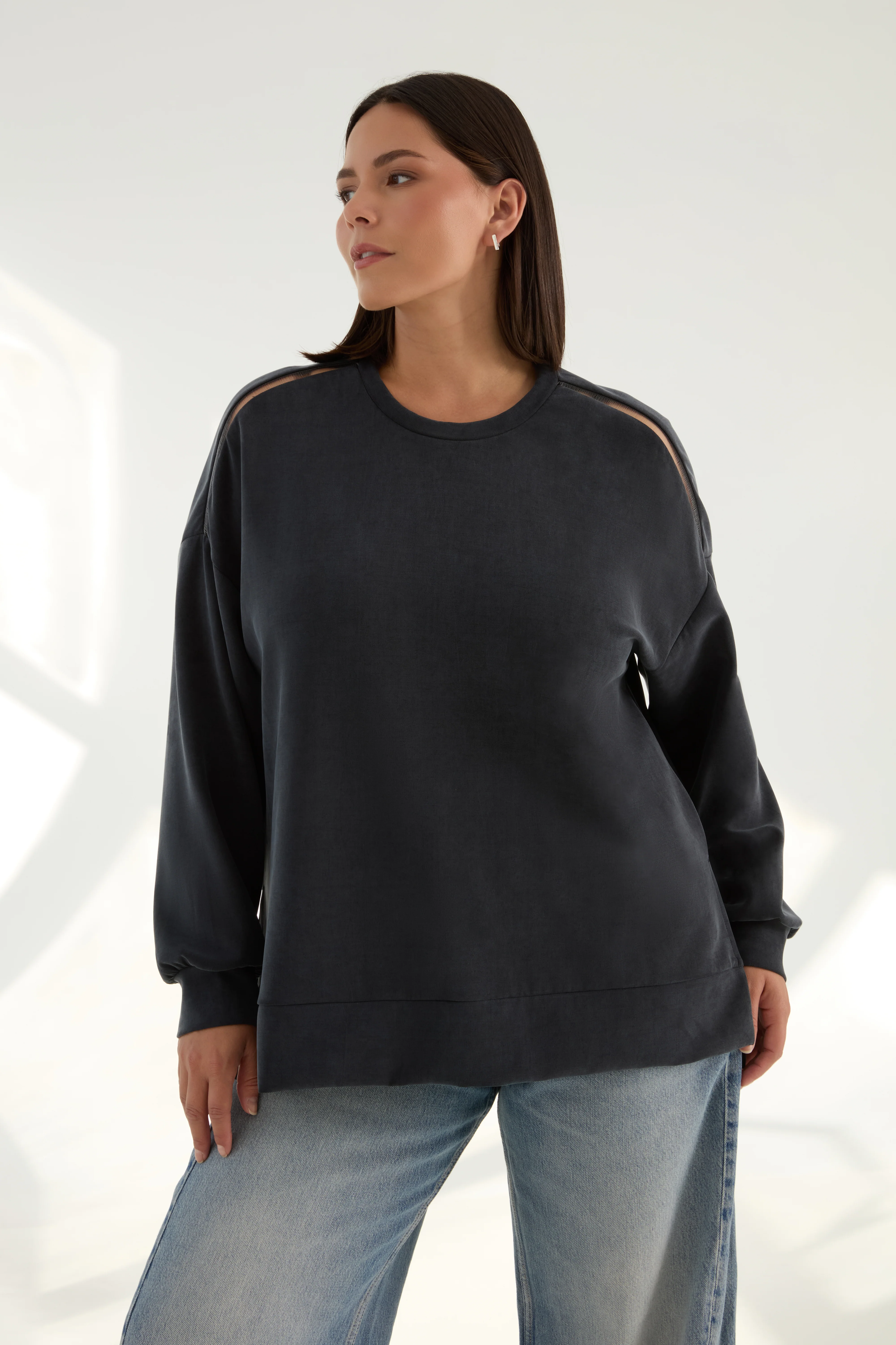 The Oversized Crew - Magic Double Knit - Ink - Image 2