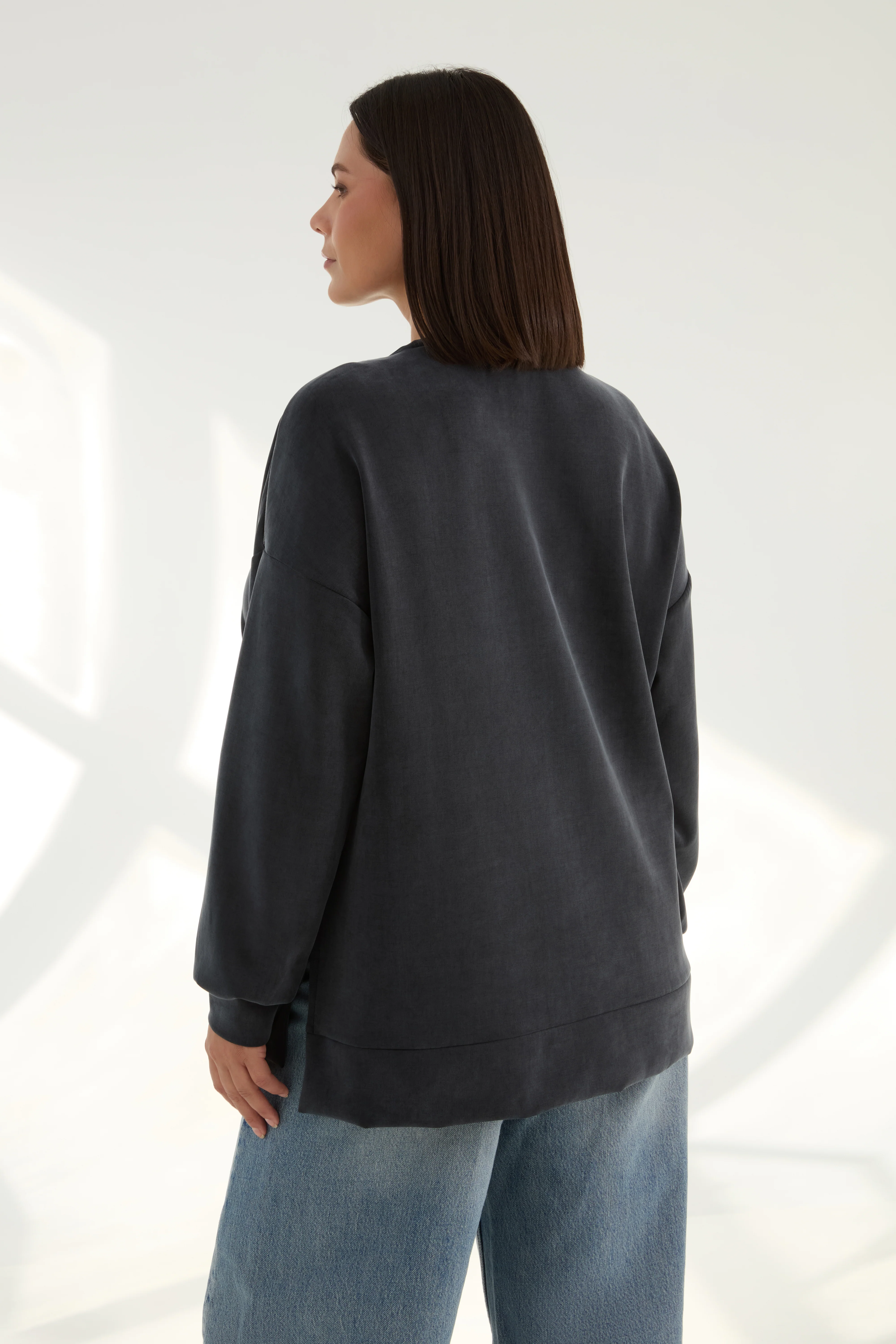 The Oversized Crew - Magic Double Knit - Ink - Image 4