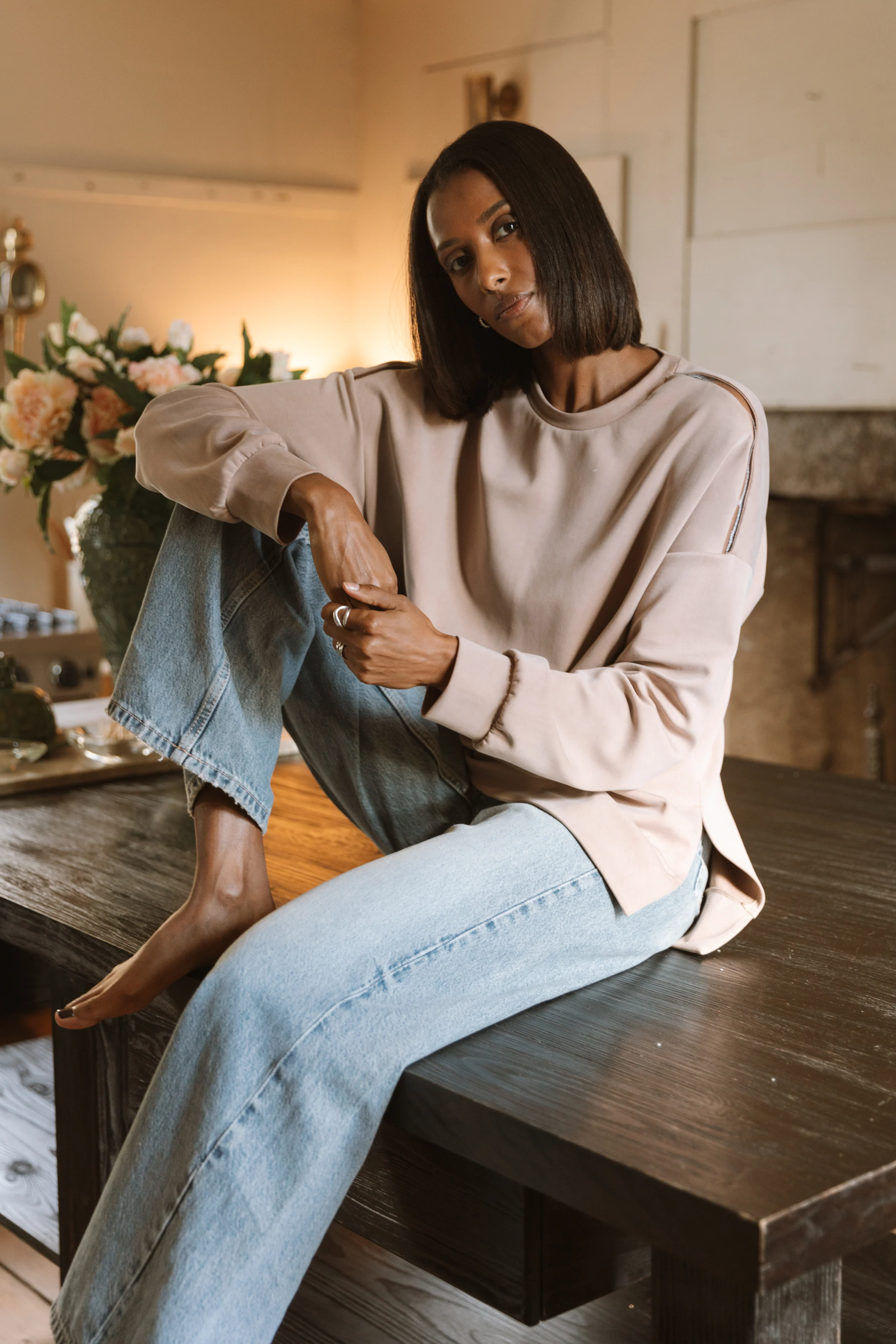 The Oversized Crew - Magic Double Knit - Mocha - Image 9