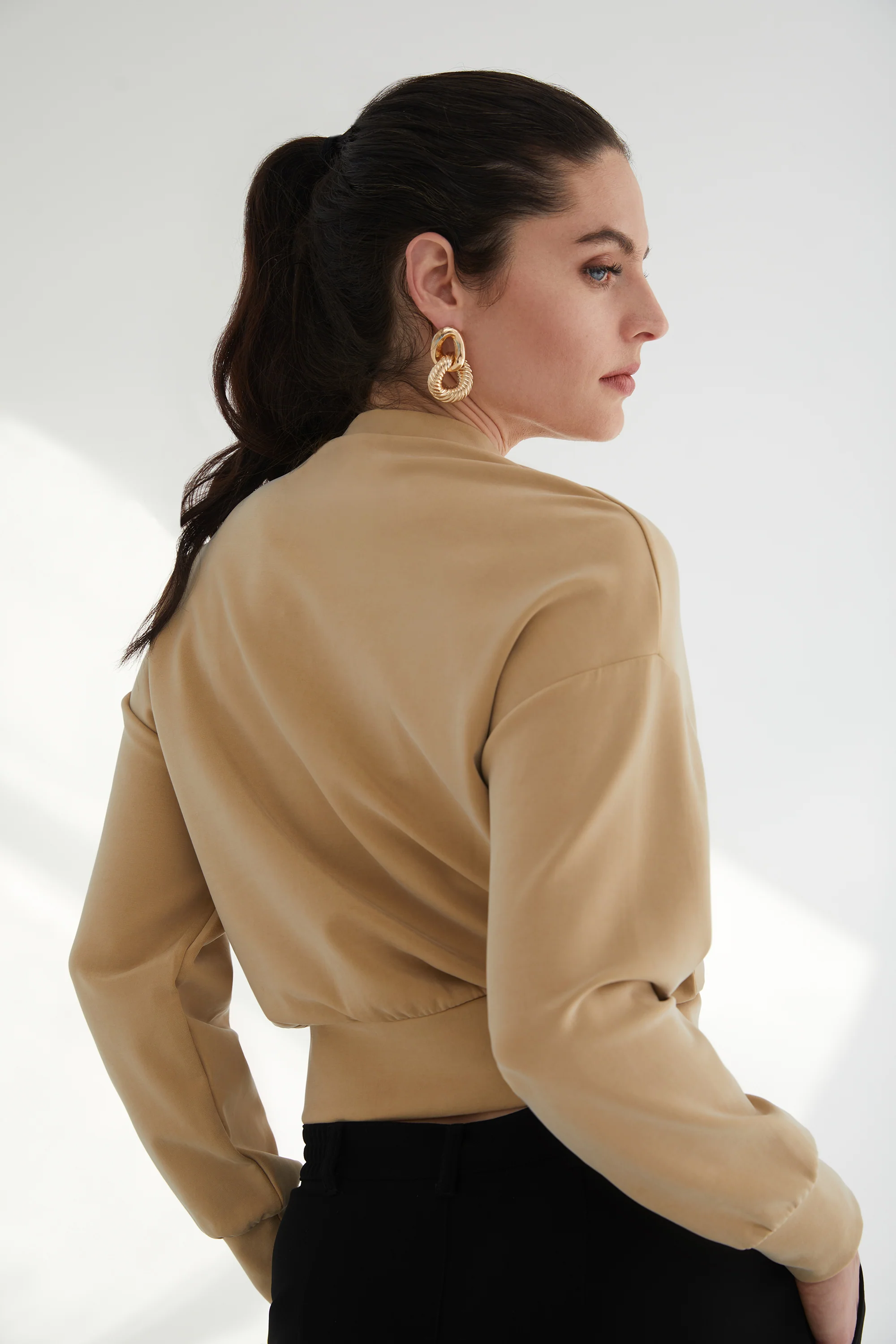 The Power Pullover: Classic - Magic Double Knit - Camel - Image 3