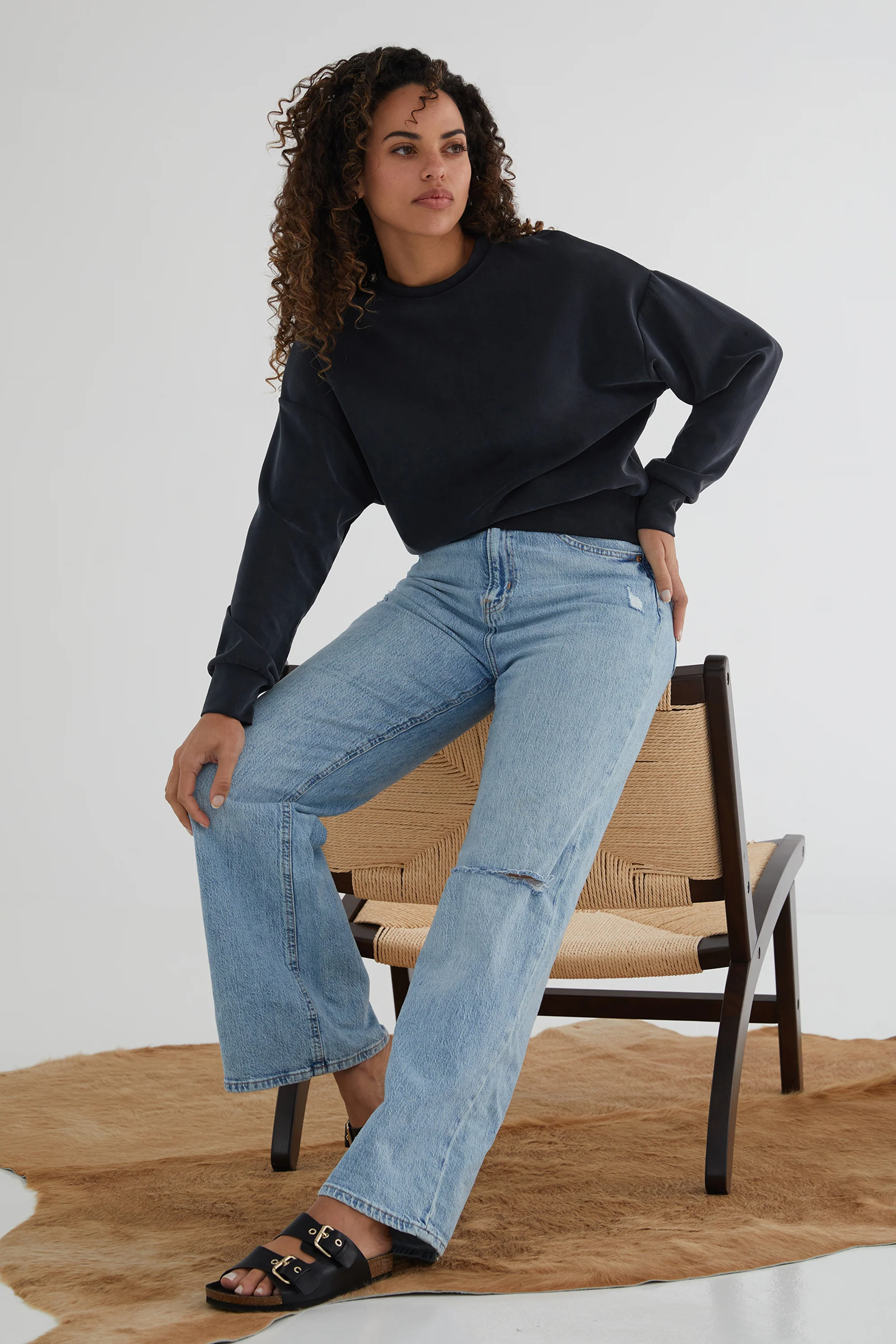The Power Pullover: Classic - Magic Double Knit - Ink - Image 8