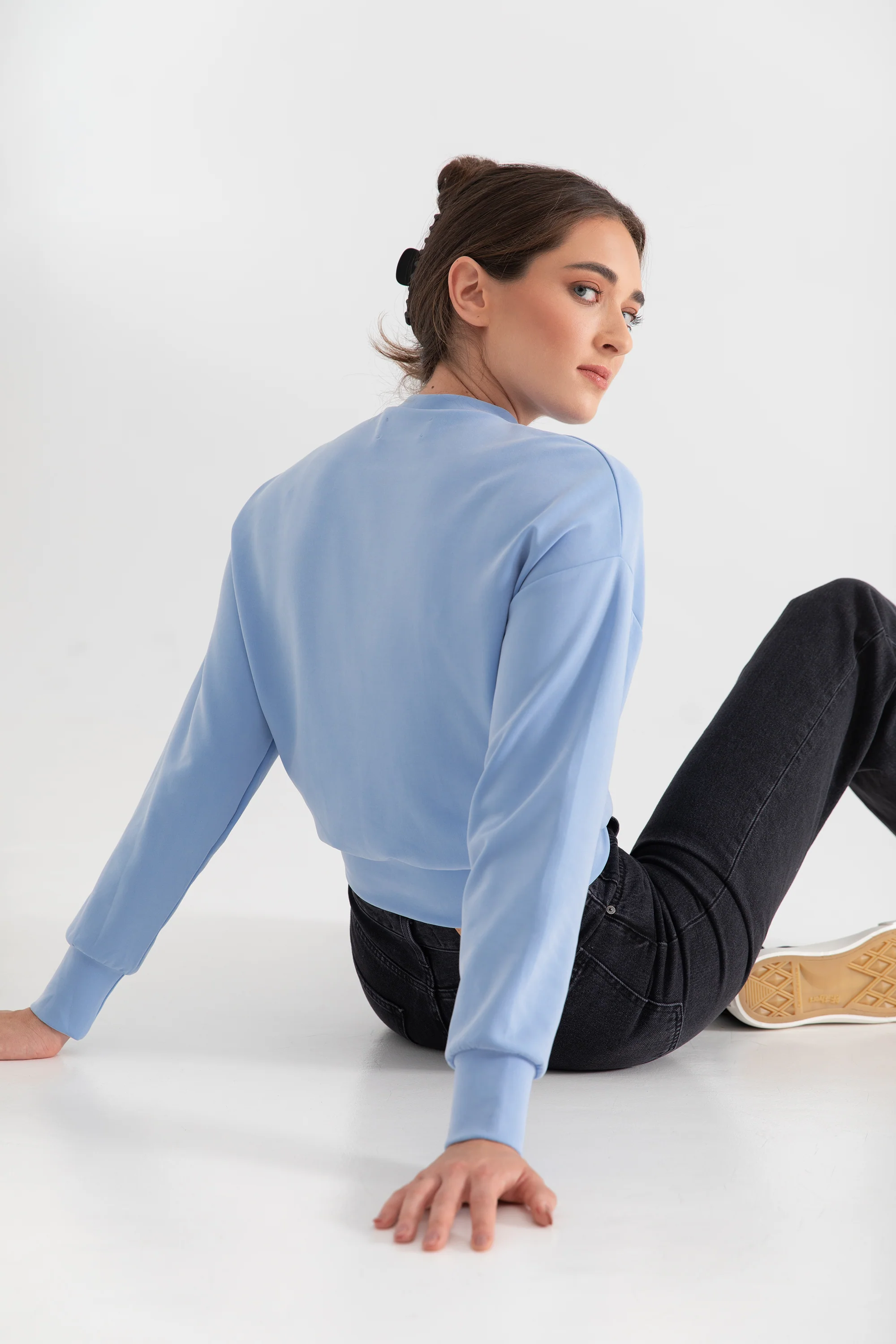 The Power Pullover: Classic - Magic Double Knit - Sky - Image 3