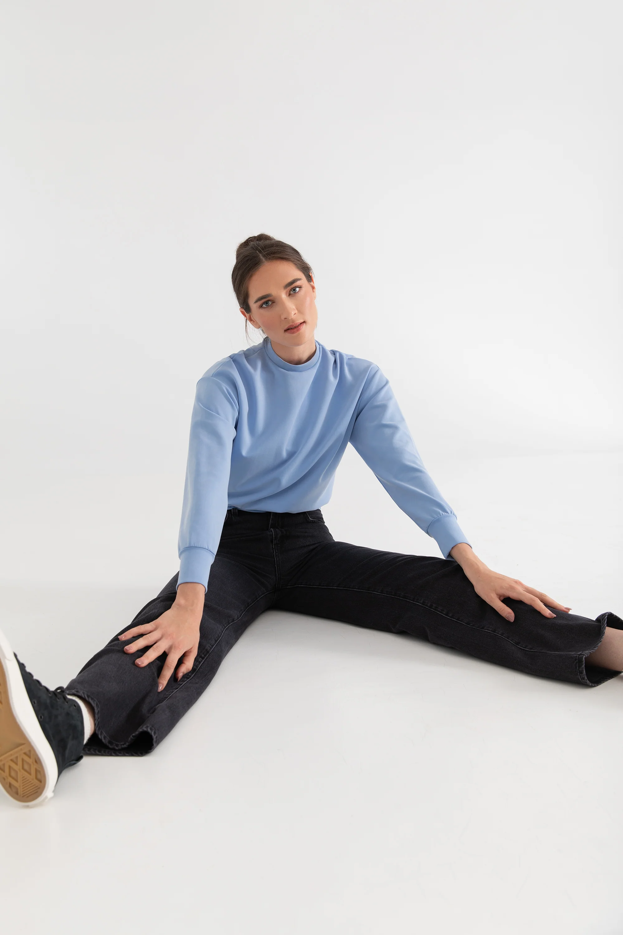 The Power Pullover: Classic - Magic Double Knit - Sky - Image 4