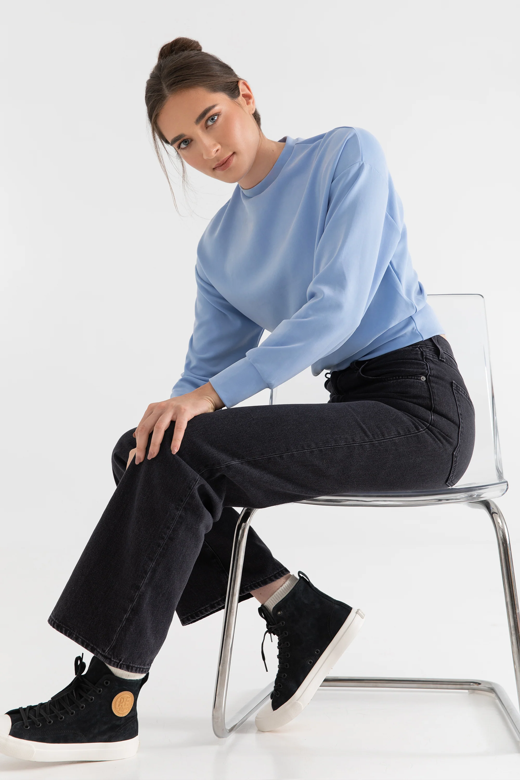 The Power Pullover: Classic - Magic Double Knit - Sky - Image 5