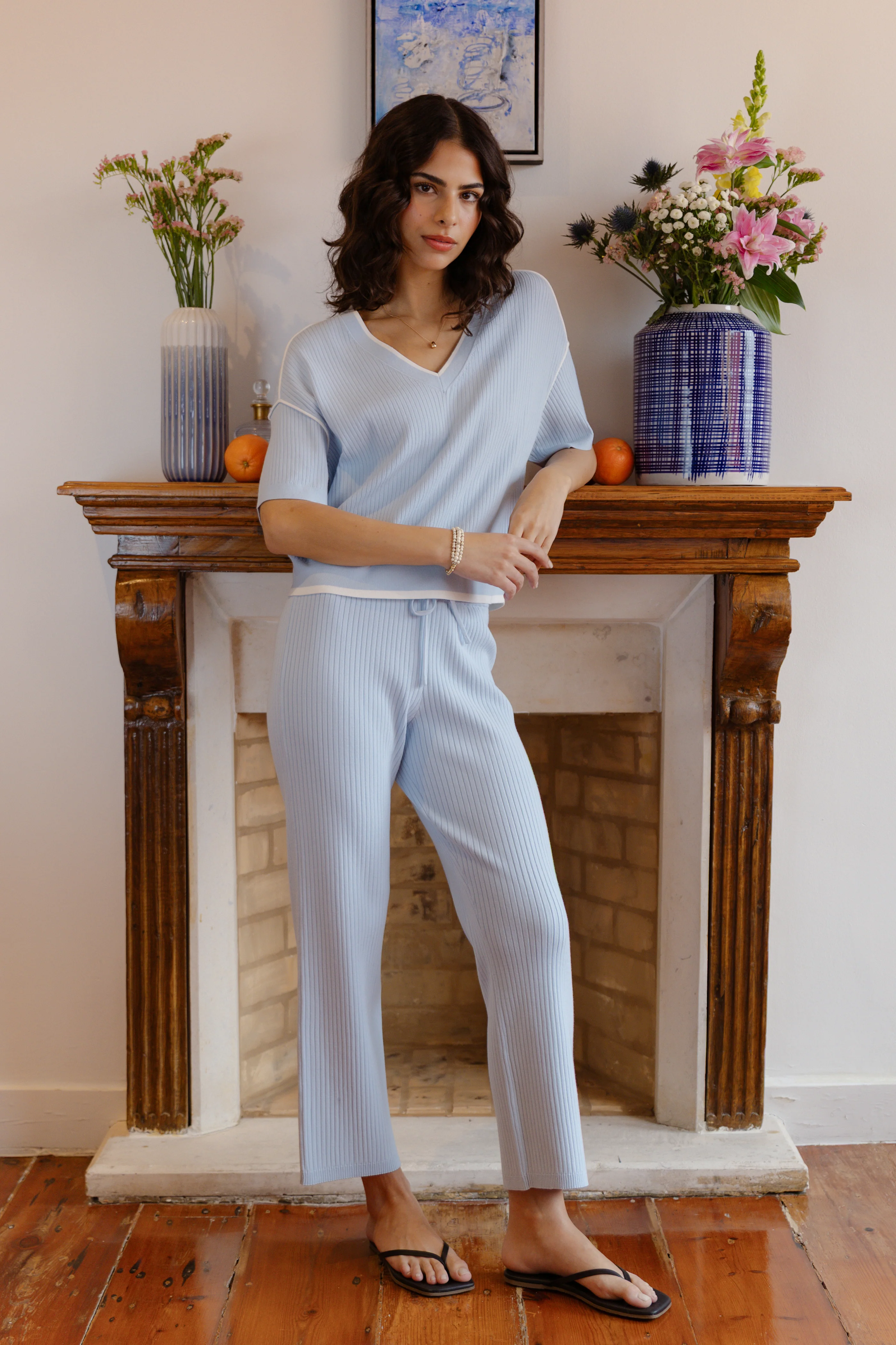 The Rib Crop Pant - Hydrangea Blue - Image 6