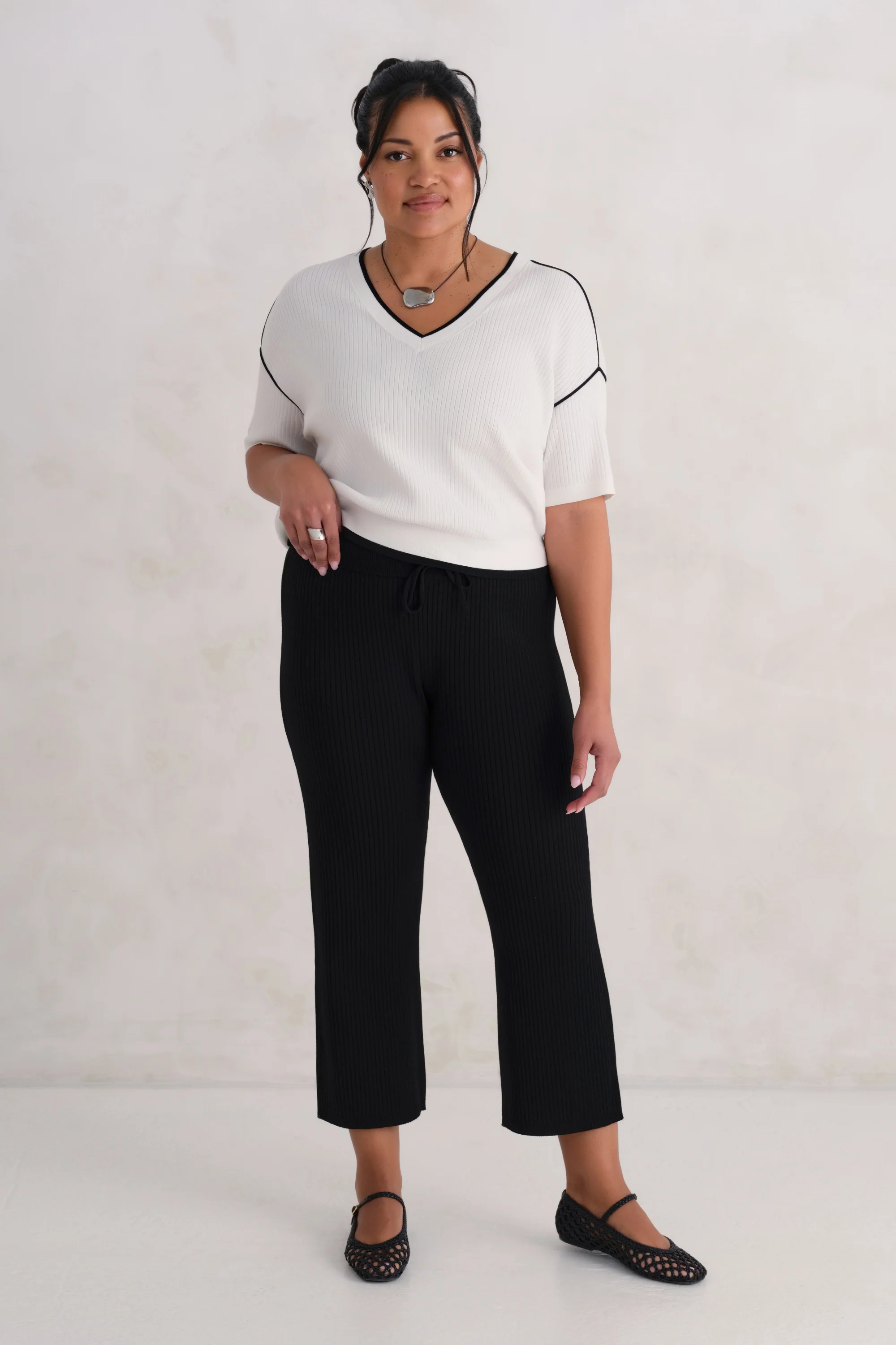 The Rib Crop Pant - Ink - Image 5