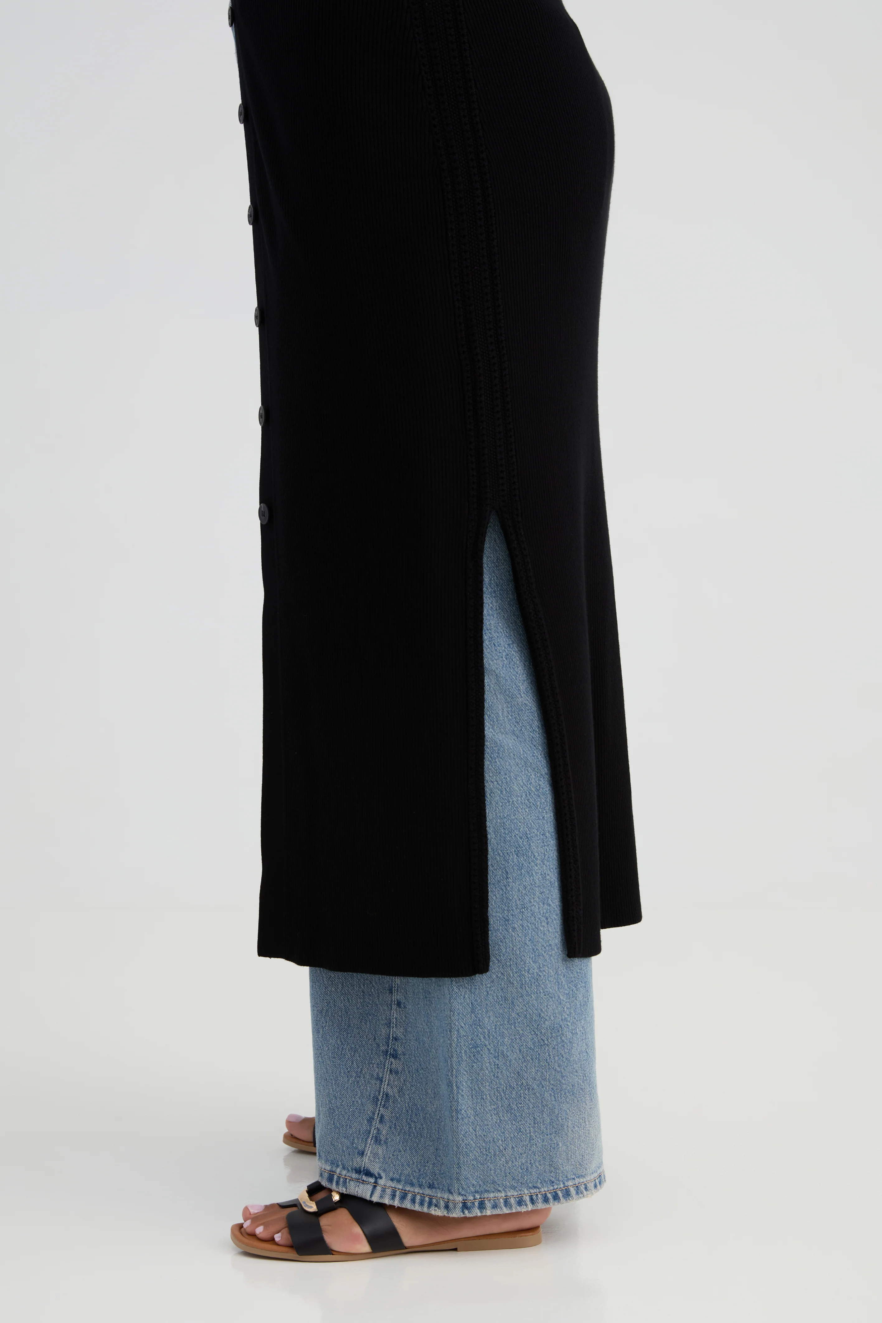 The Rib Sleeveless Duster - Ink - Image 5