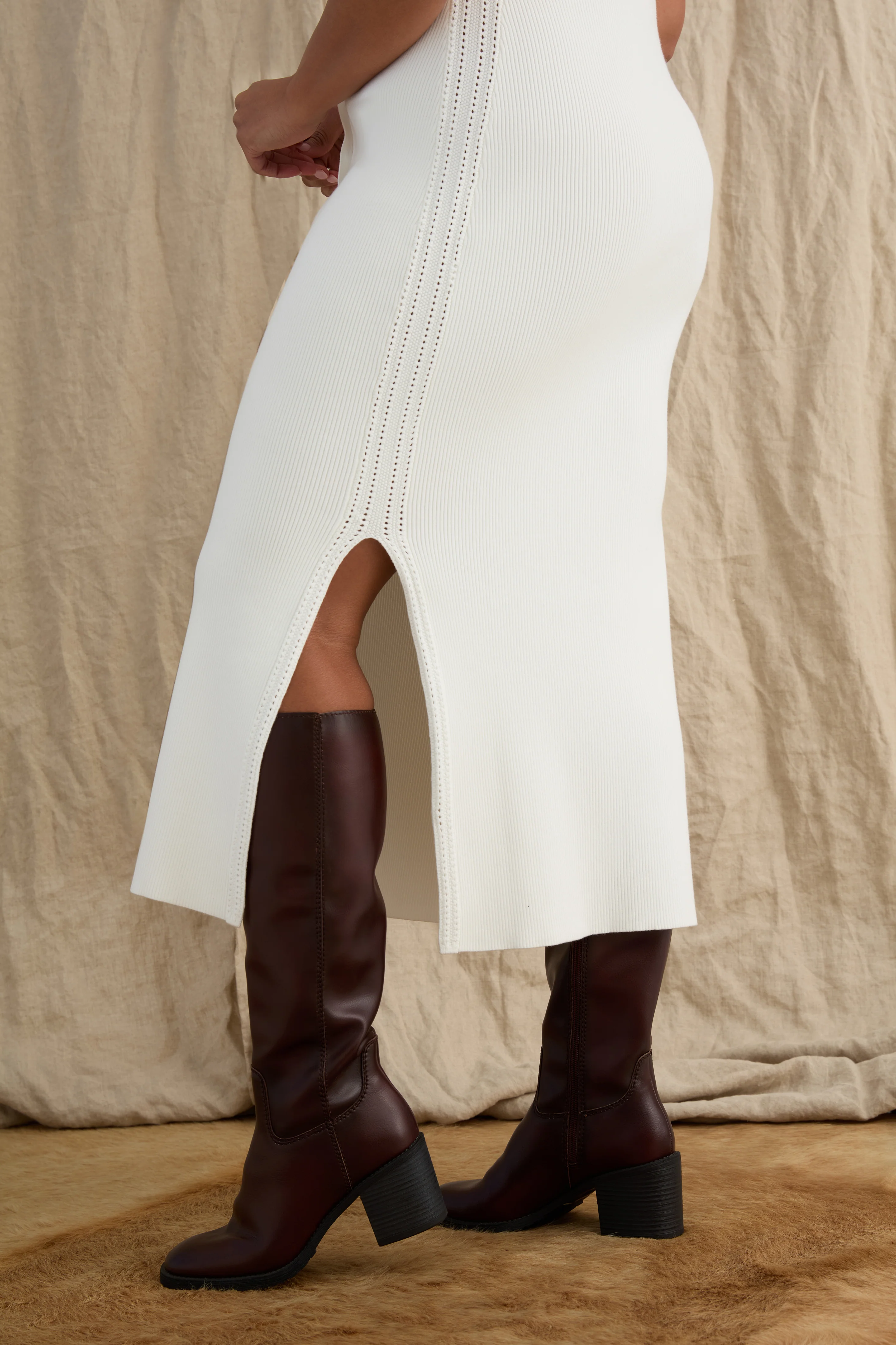 The Rib Sleeveless Duster - Salt - Image 5