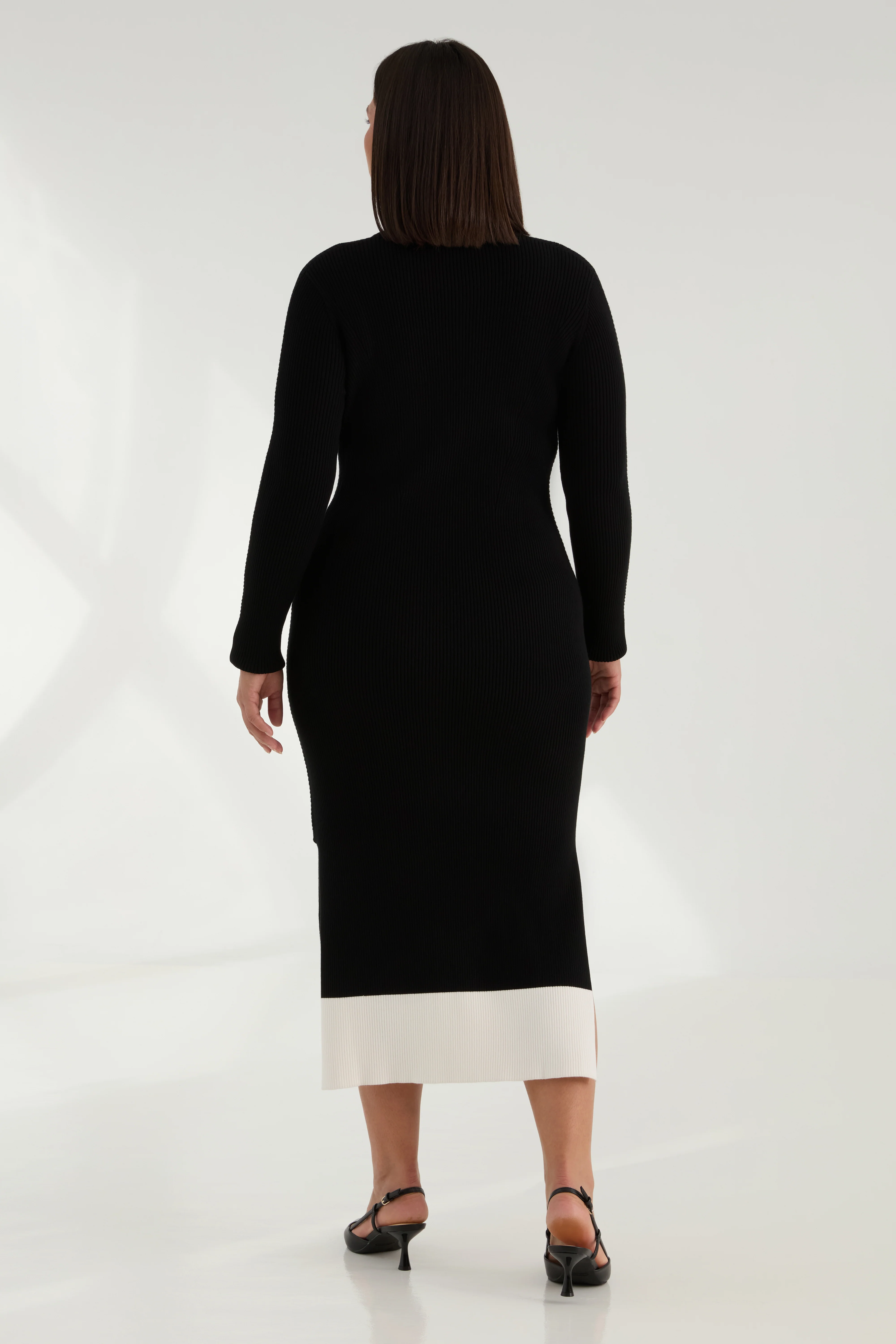 The Rib Sweater Midi Dress - Ink - Image 4