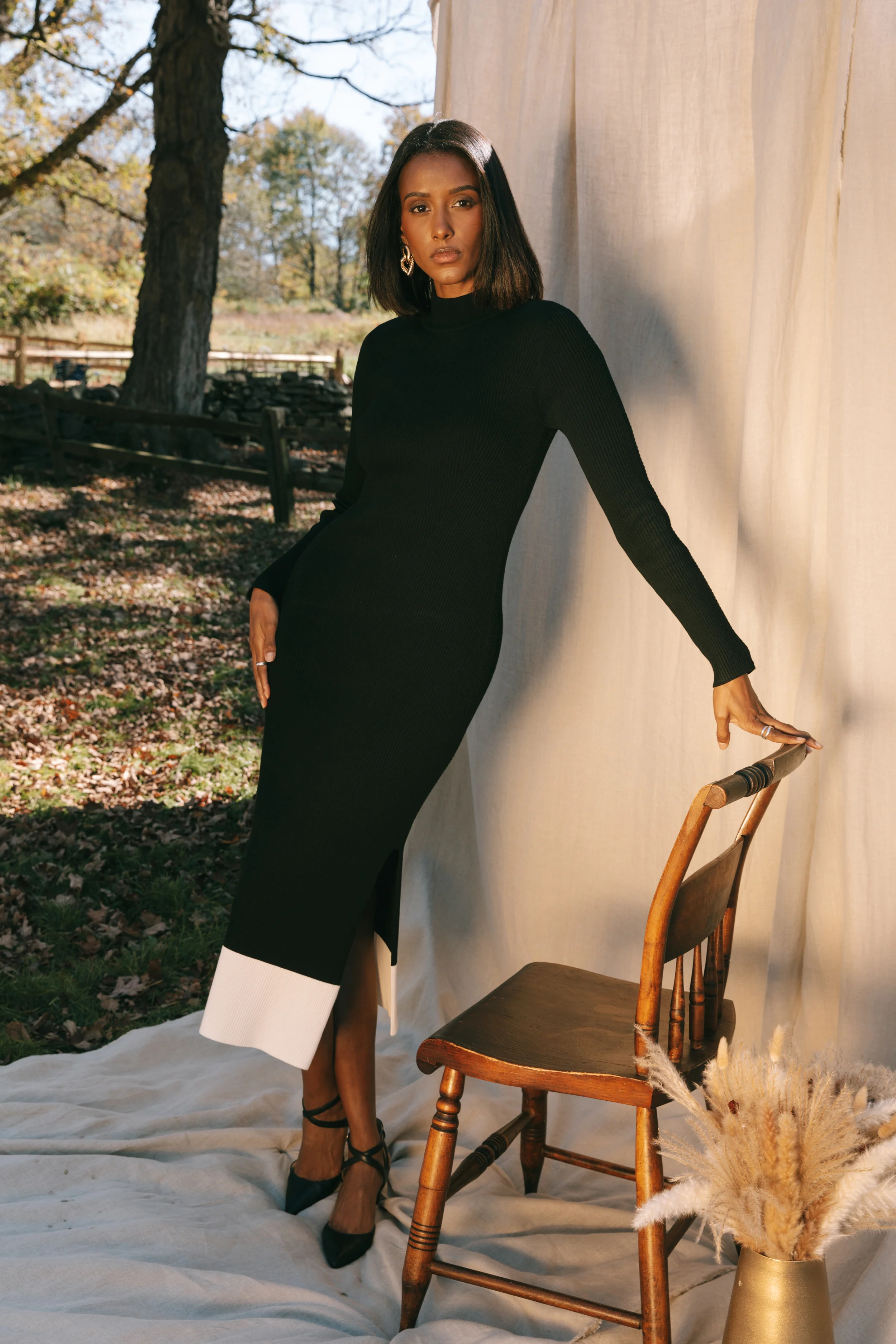 The Rib Sweater Midi Dress - Ink - Image 7