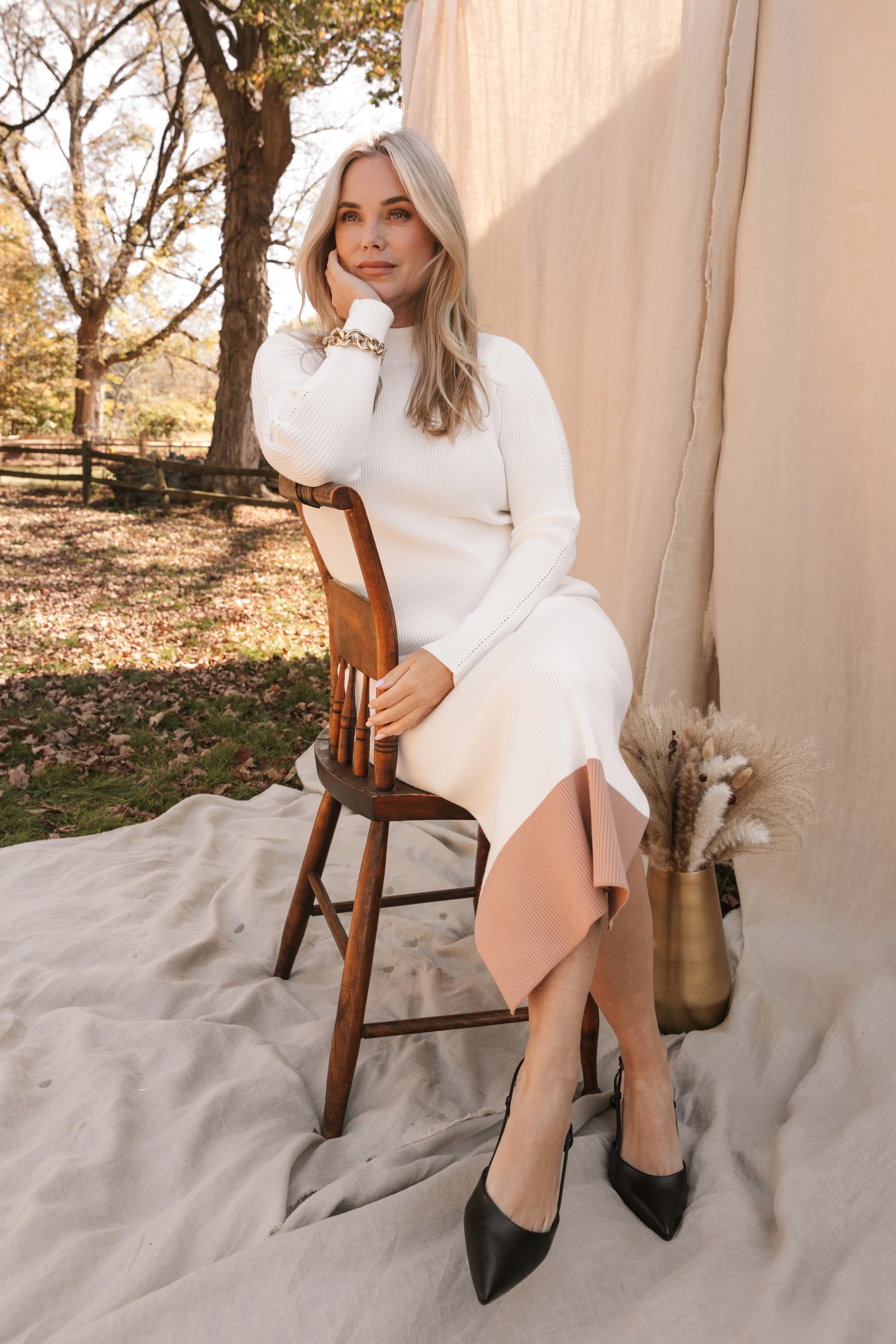 The Rib Sweater Midi Dress - Salt - Image 8