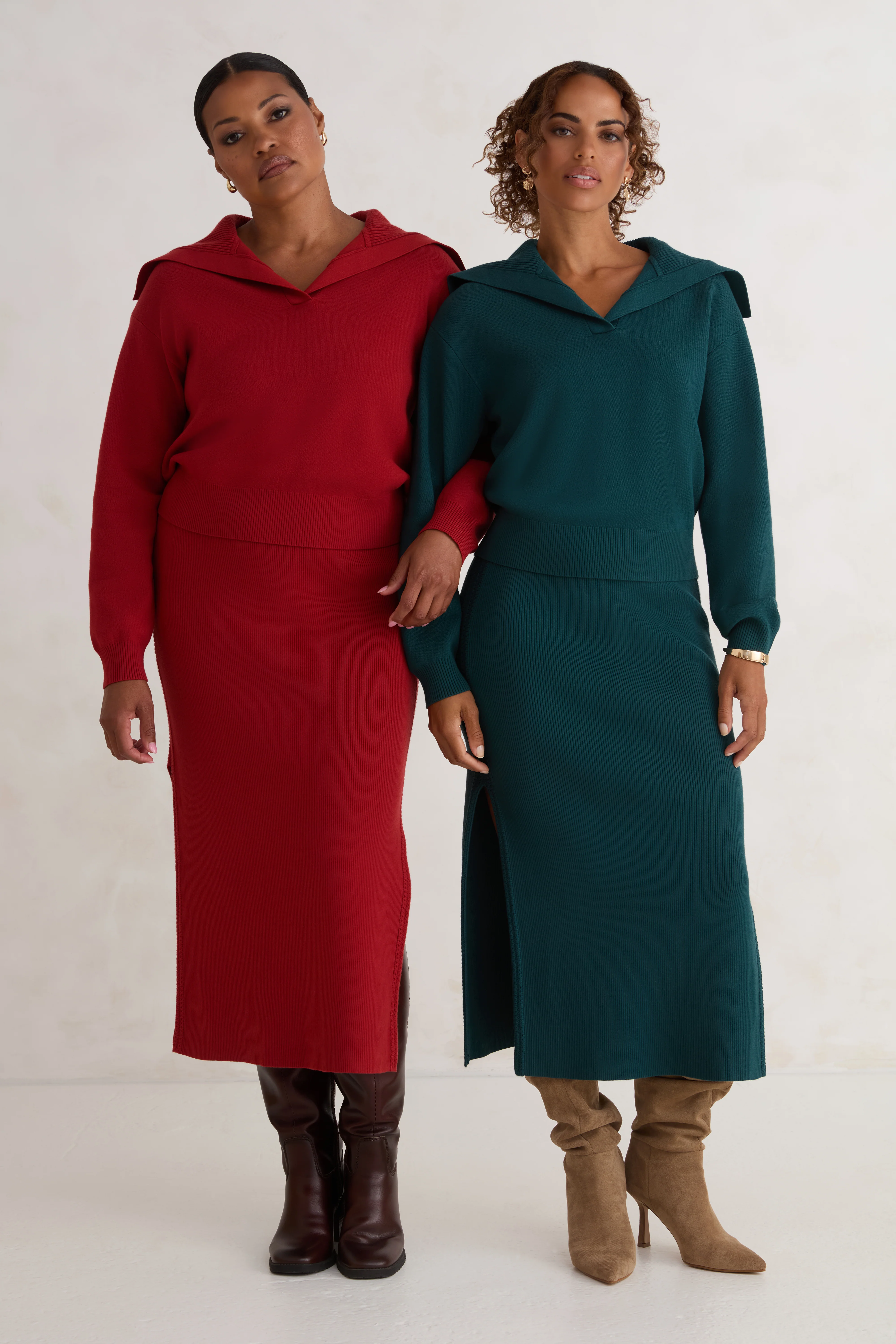 The Rib Sweater Skirt - Dark Moss - Image 6