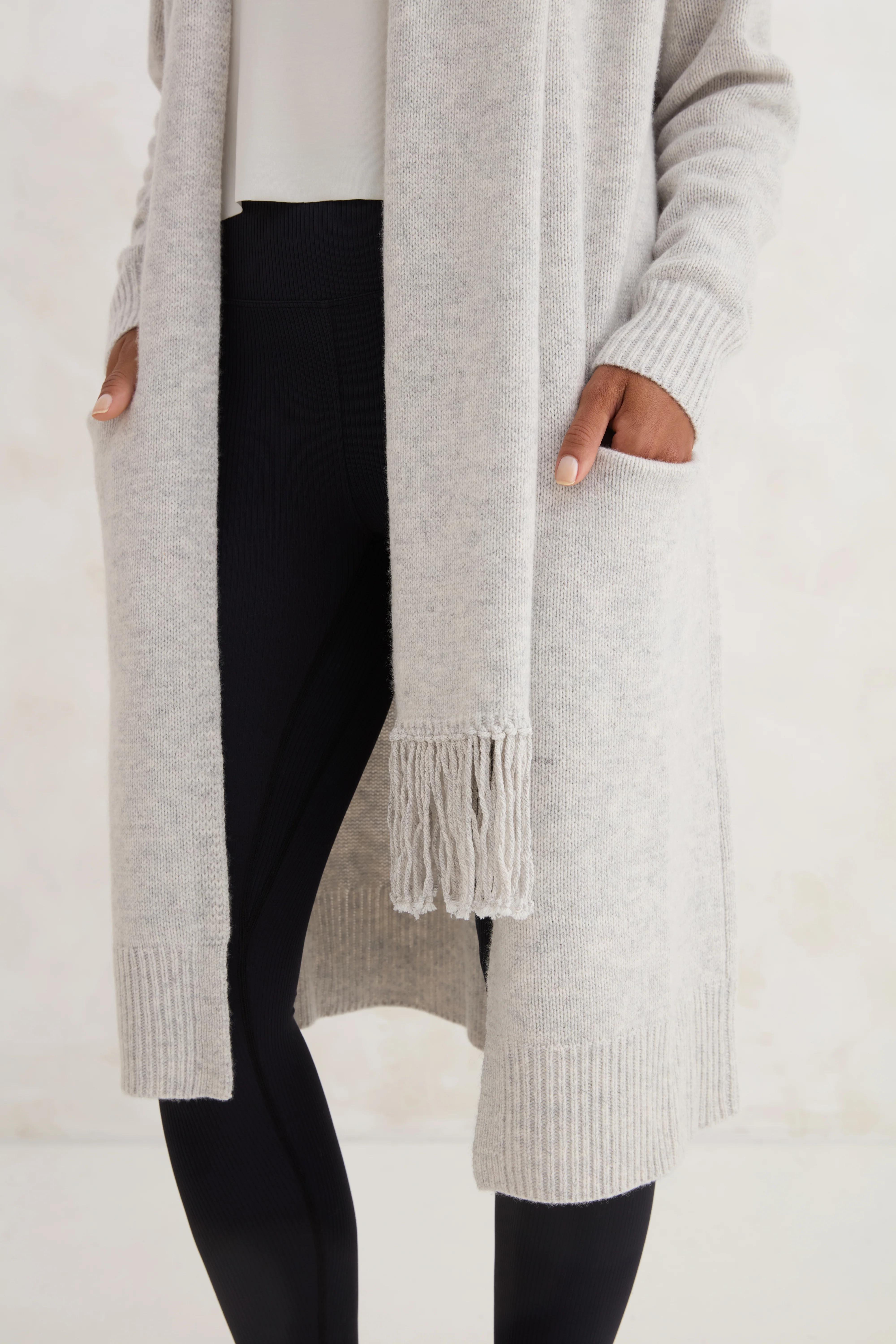 The Scarf Cardigan - Heather Gray - Image 4