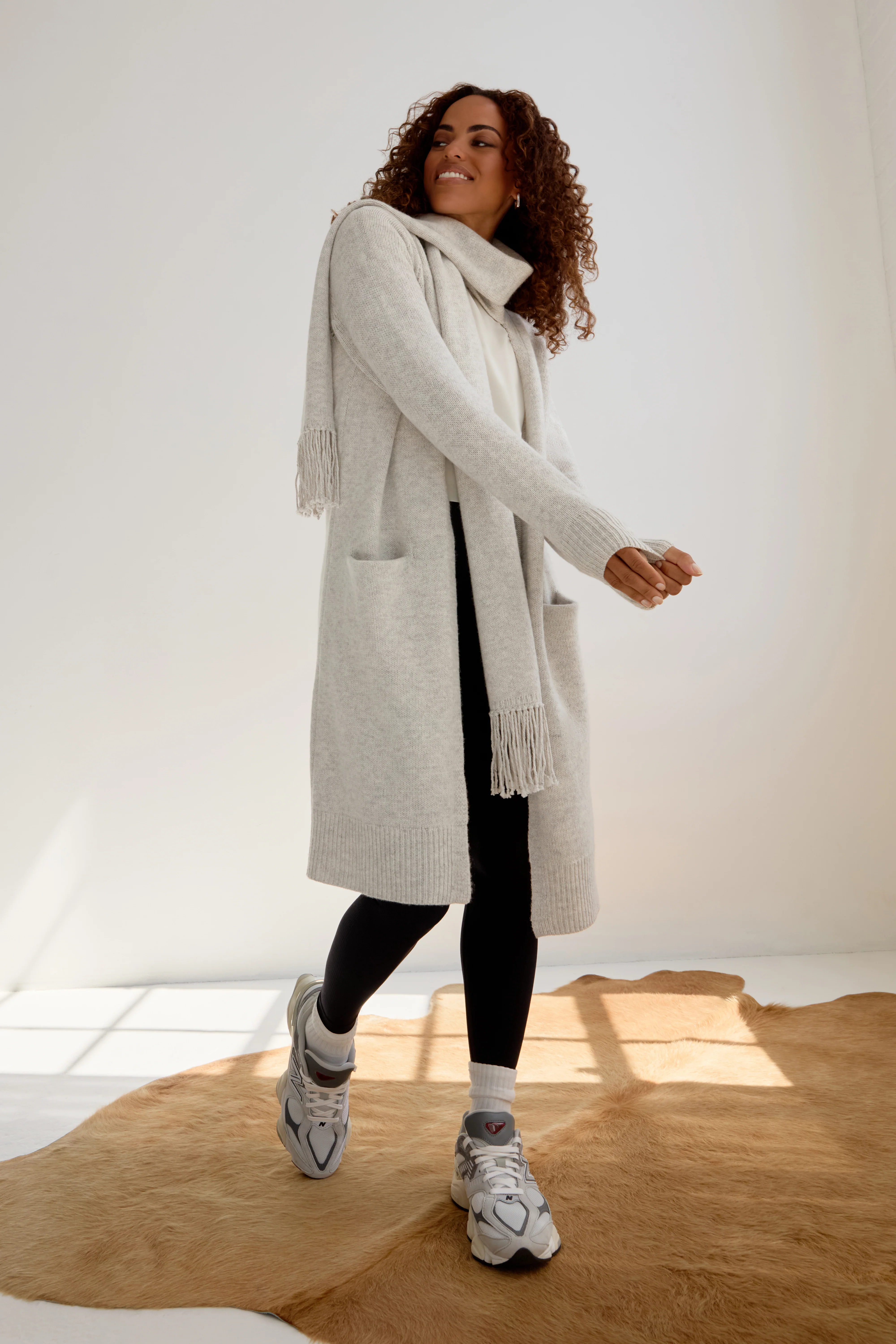 The Scarf Cardigan - Heather Gray - Image 8