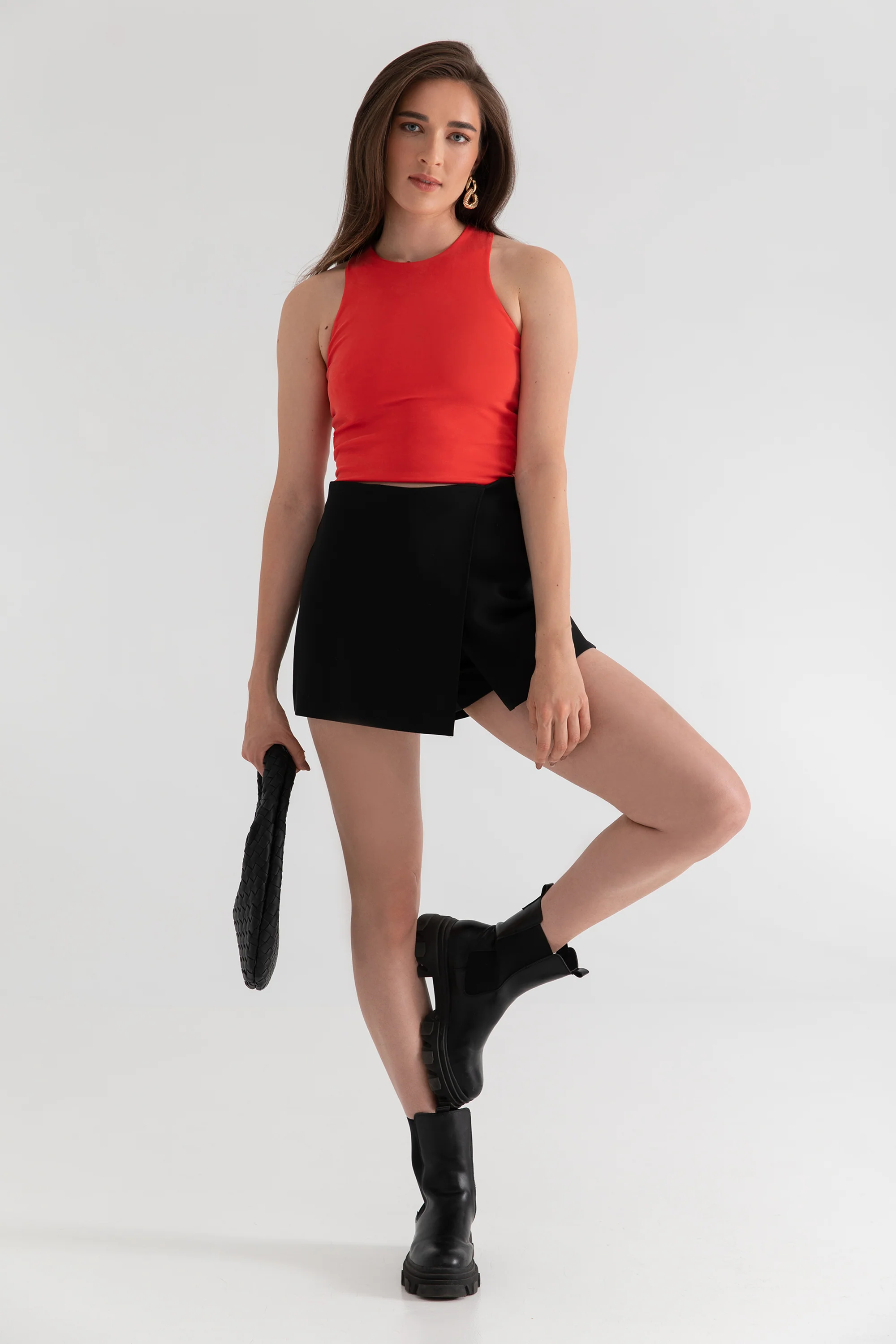 The Sculpt Racerback: Crop - Magic Double Knit - Cherry - Image 6