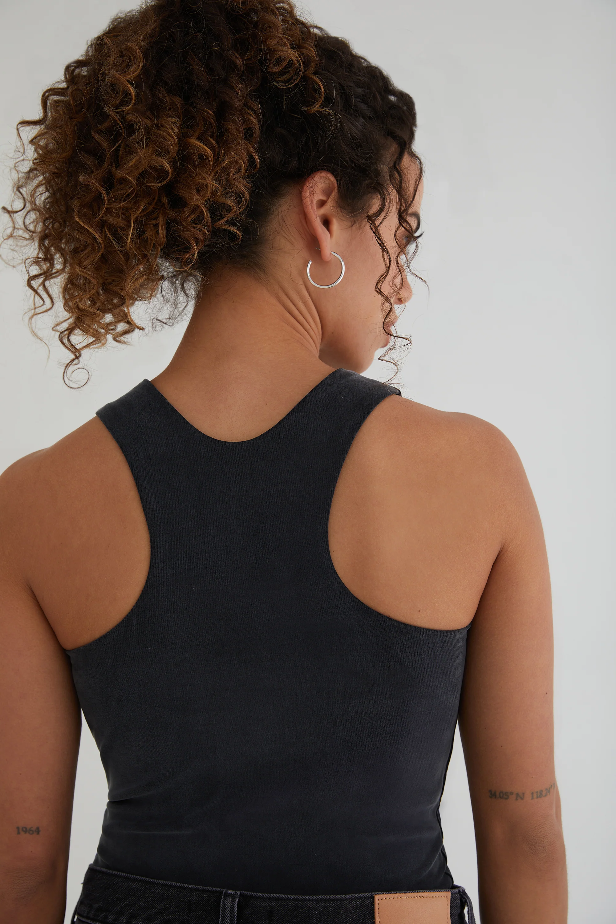 The Sculpt Racerback: Crop - Magic Double Knit - Ink - Image 3