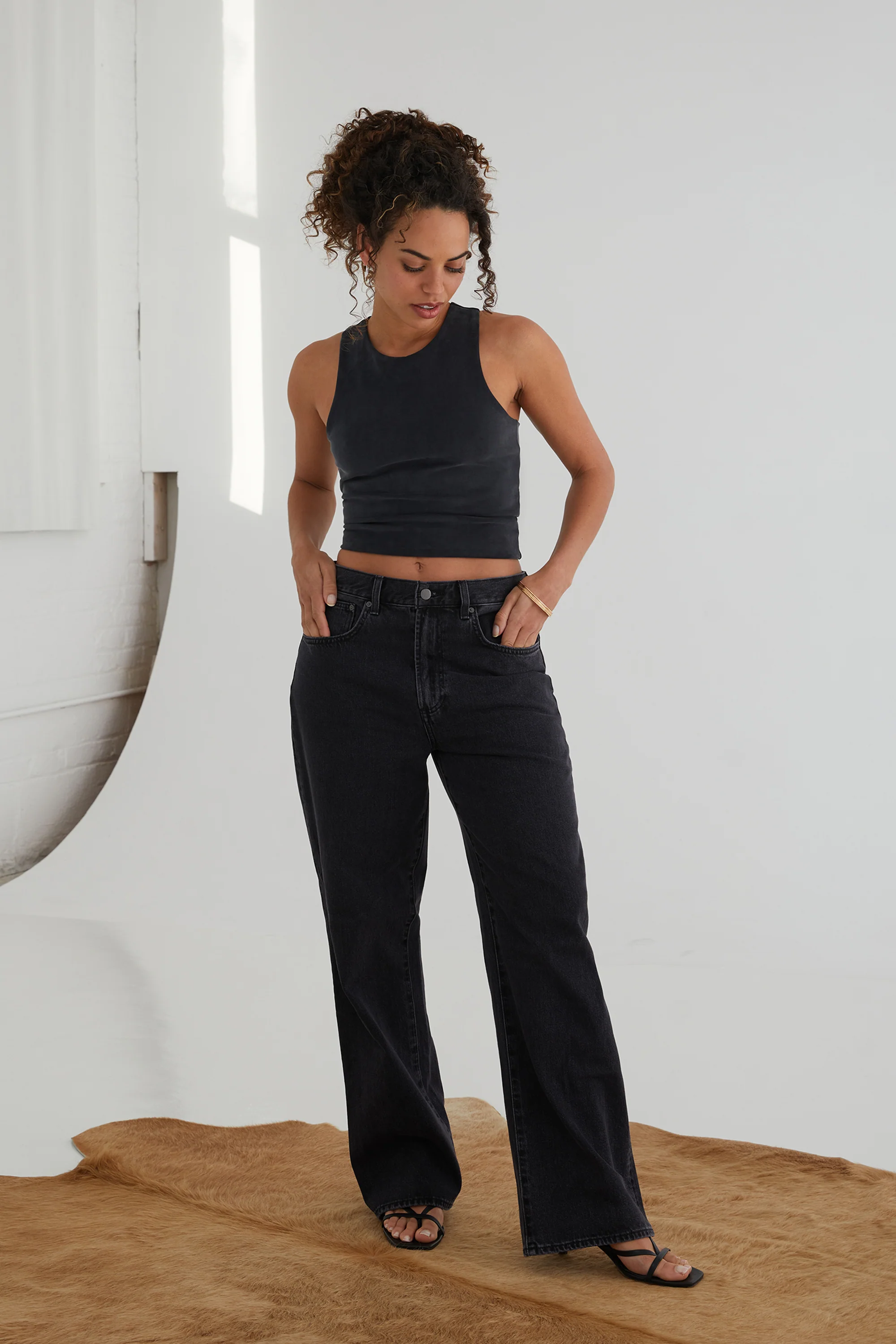 The Sculpt Racerback: Crop - Magic Double Knit - Ink - Image 4