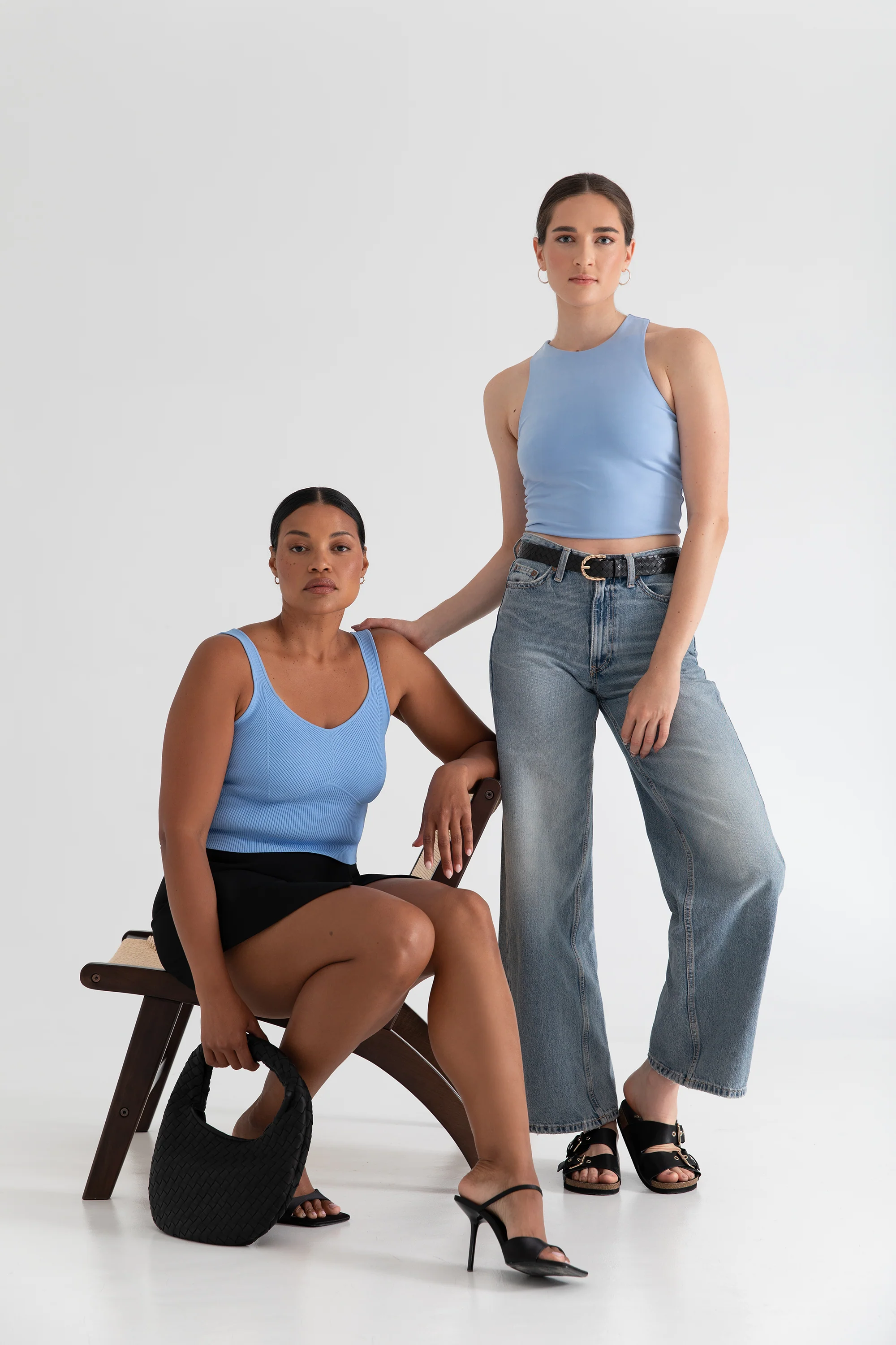 The Sculpt Racerback: Crop - Magic Double Knit - Sky - Image 7